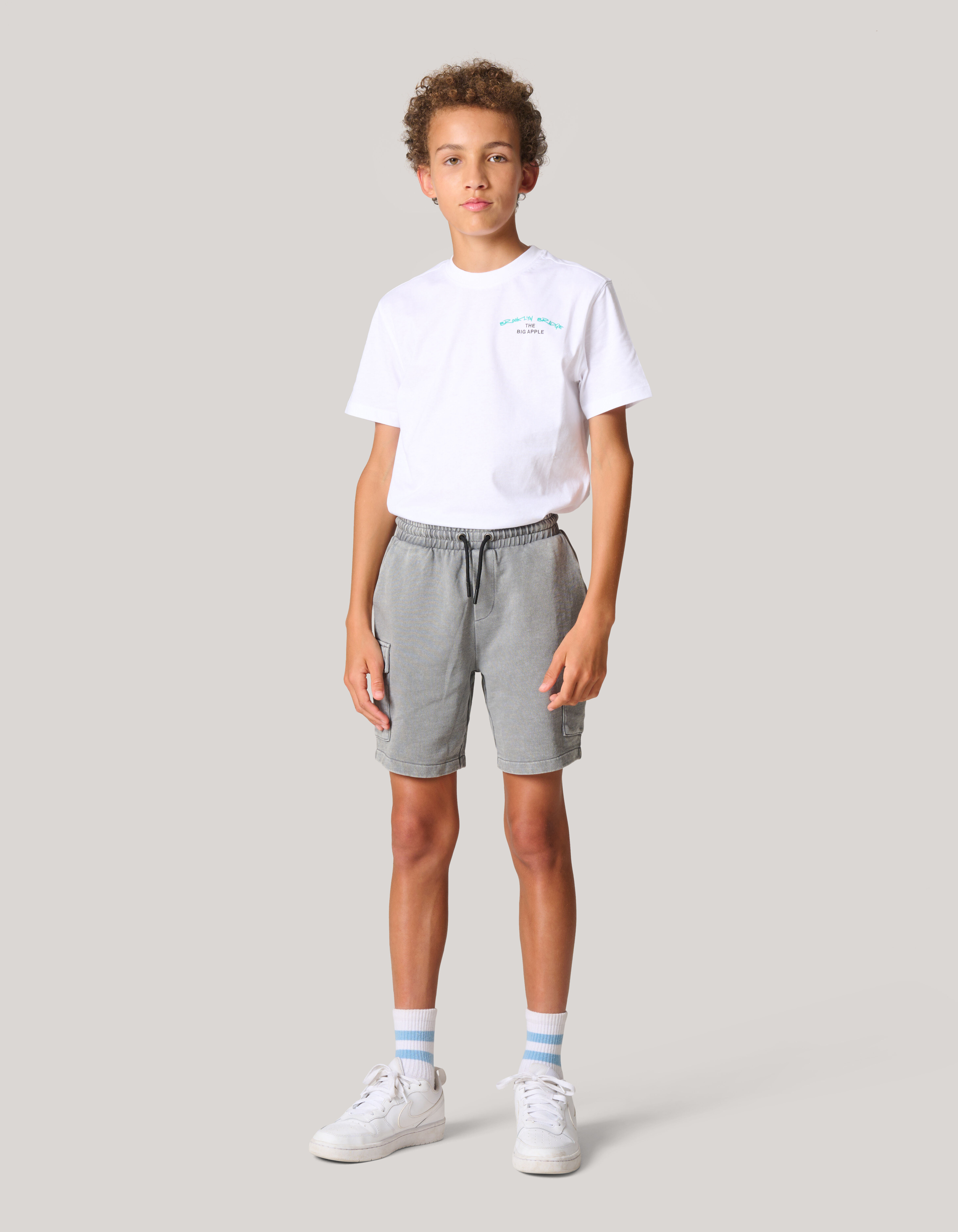 Washed Cargo Jog Short Lichtgrijs SHOEBY BOYS