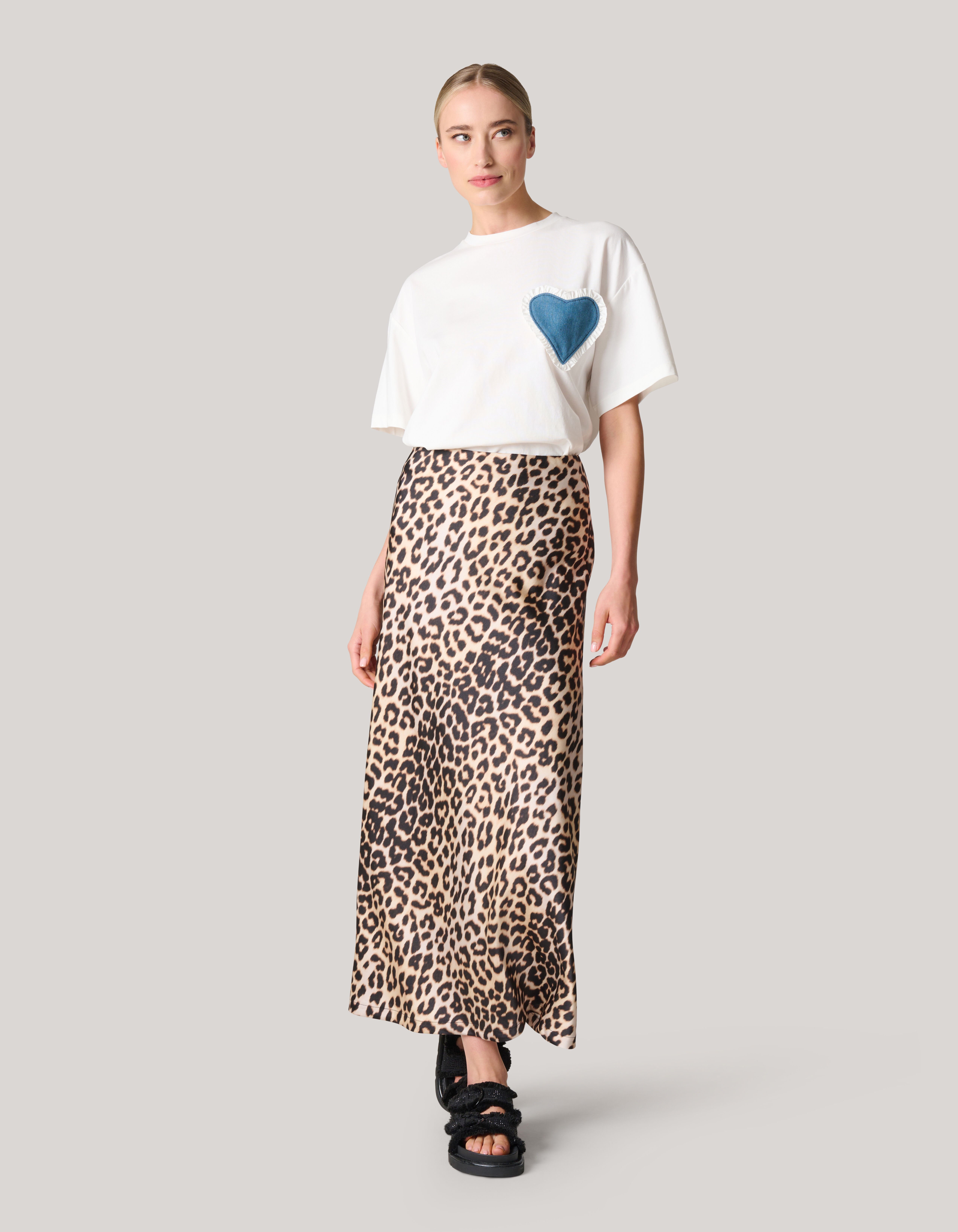 Leopard Satijnen Midi Rok SHOEBY WOMEN