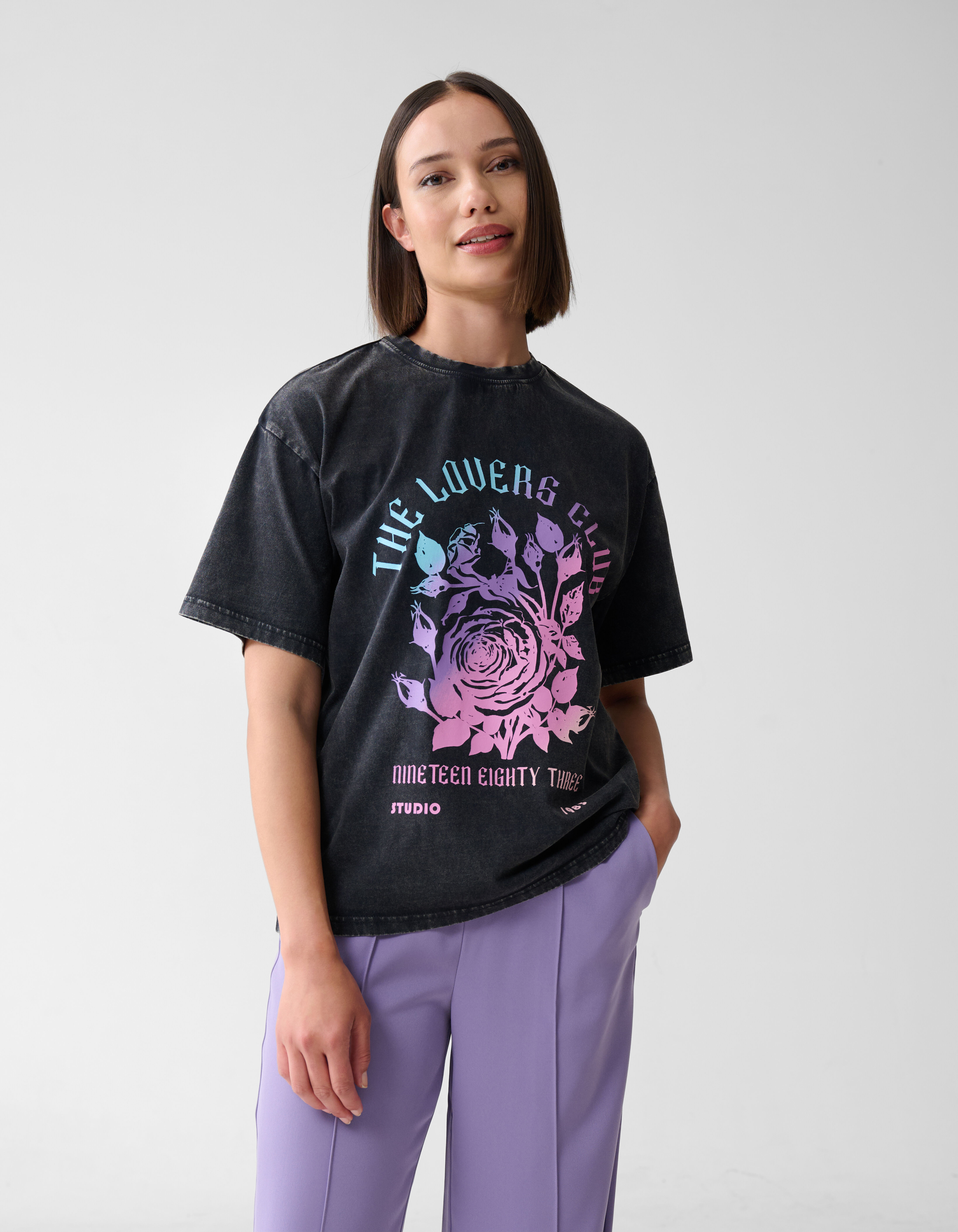 Artwork T-shirt Donkergrijs SHOEBY WOMEN