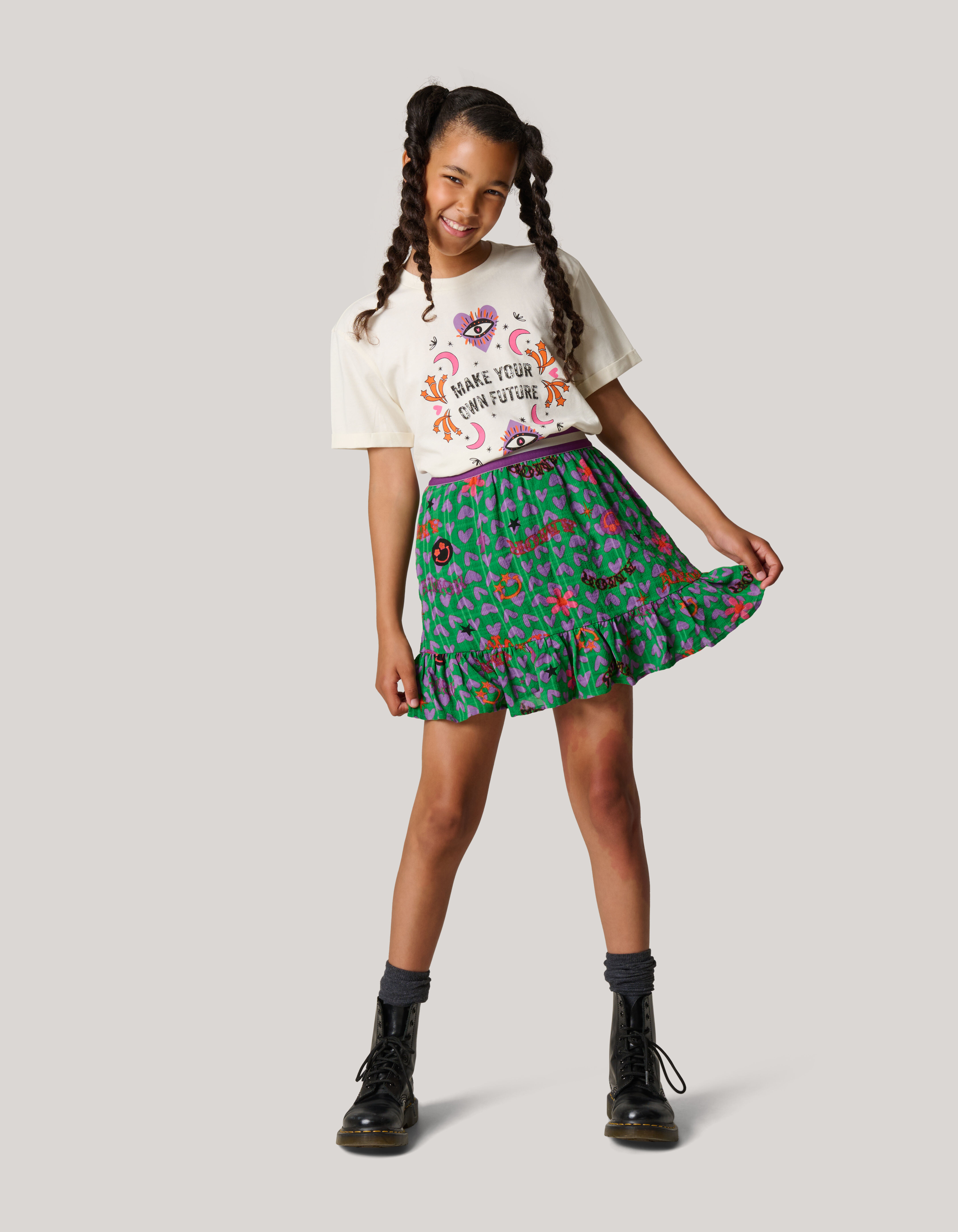 Printed Rok Groen SHOEBY GIRLS