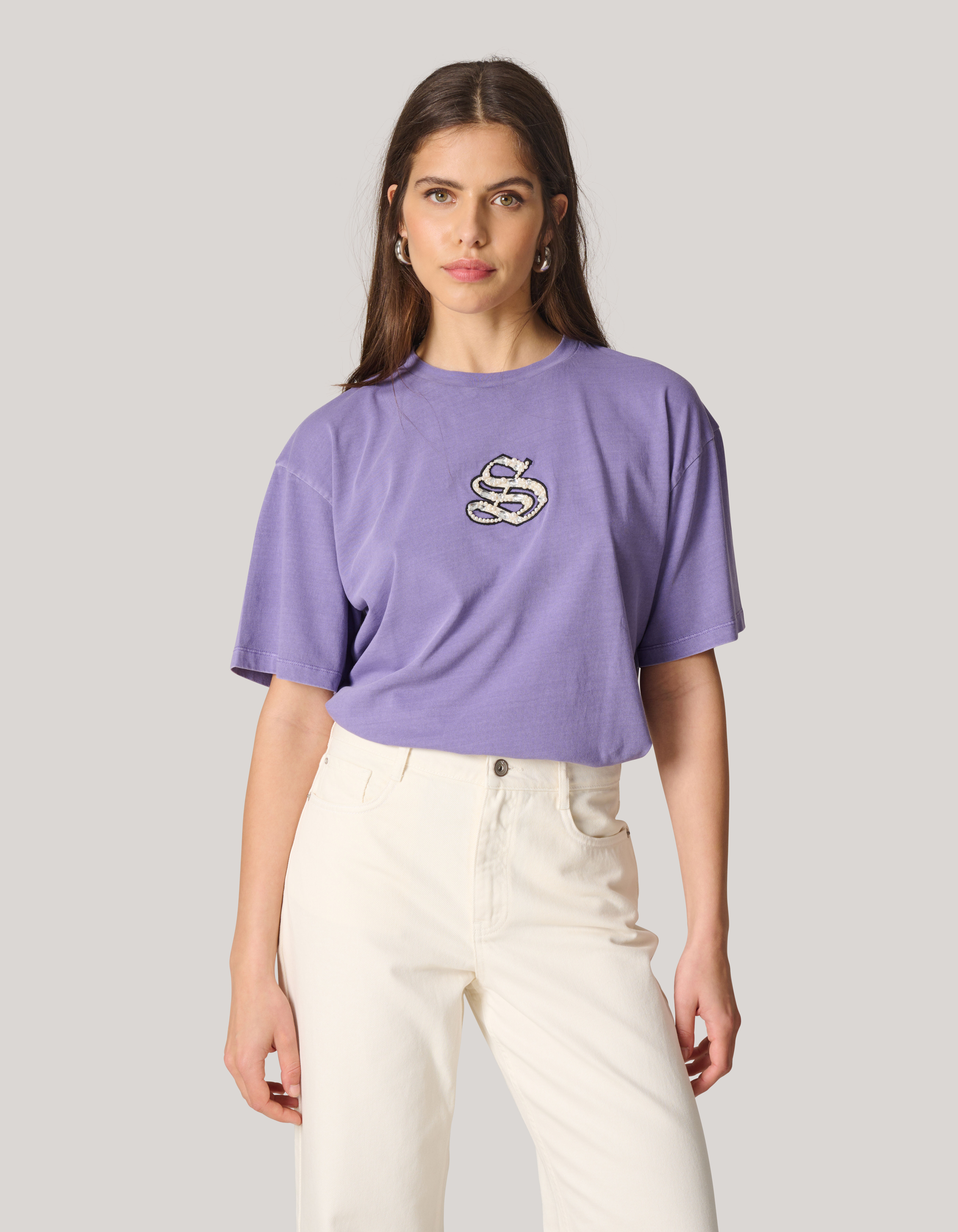 Washed Shoeby Logo T-shirt Paars SHOEBY WOMEN