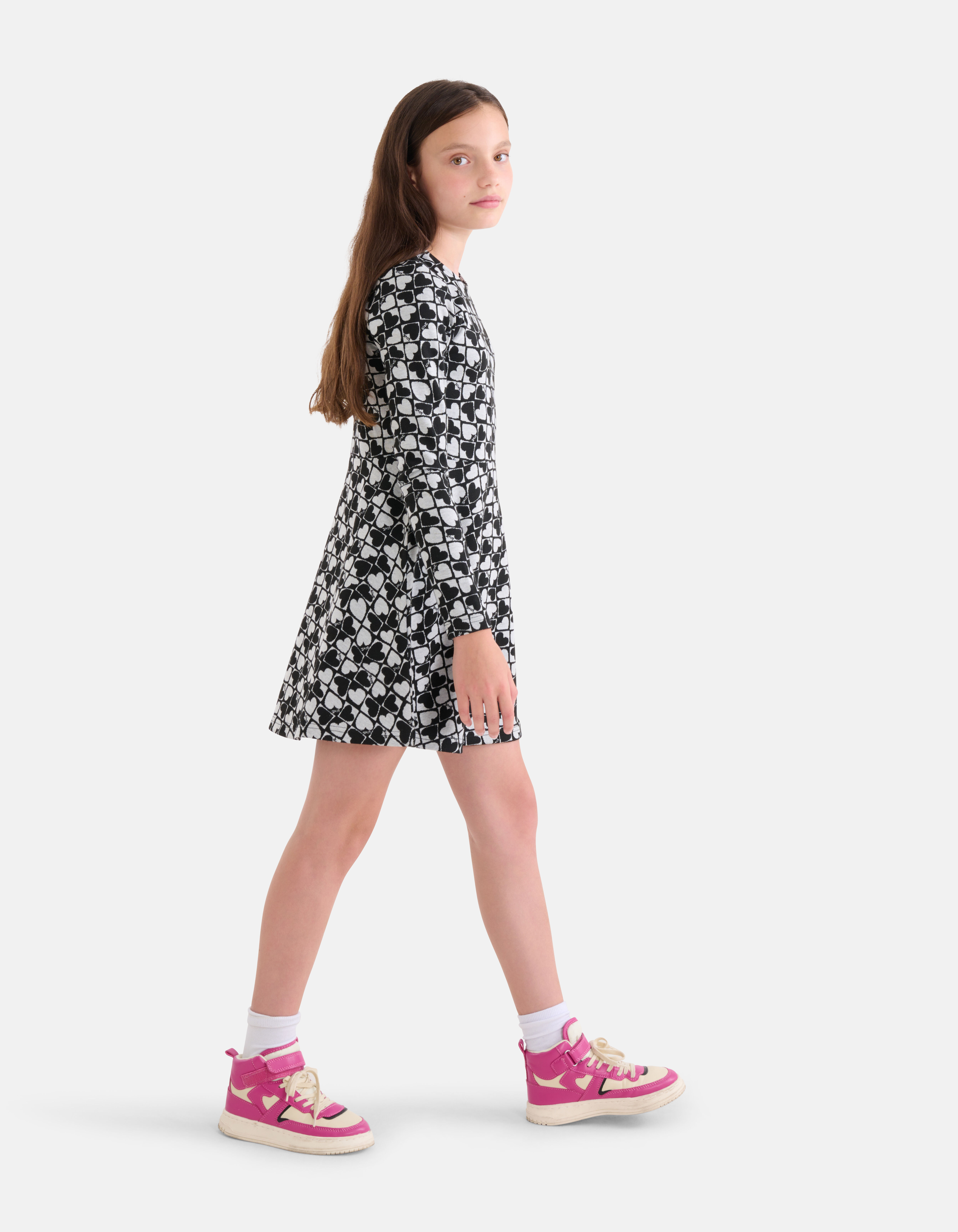 Printed Jurk Grijs/Zwart SHOEBY GIRLS