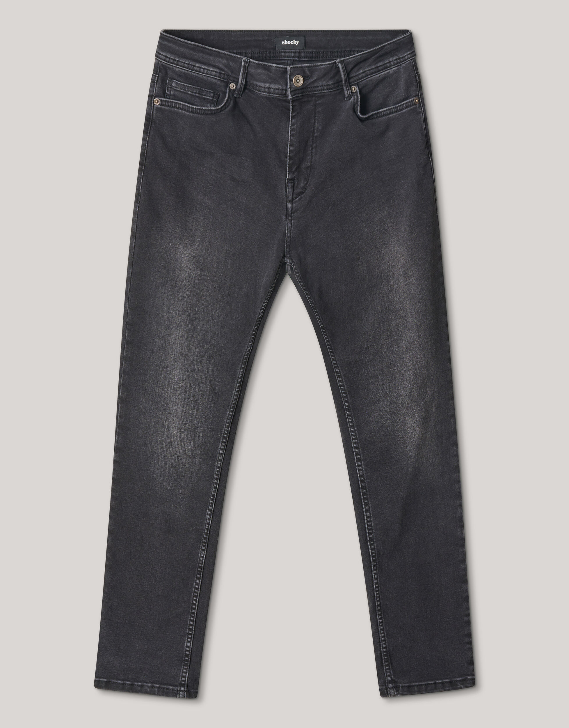 Skinny Fit Jeans Zwart Washed L30 SHOEBY MEN