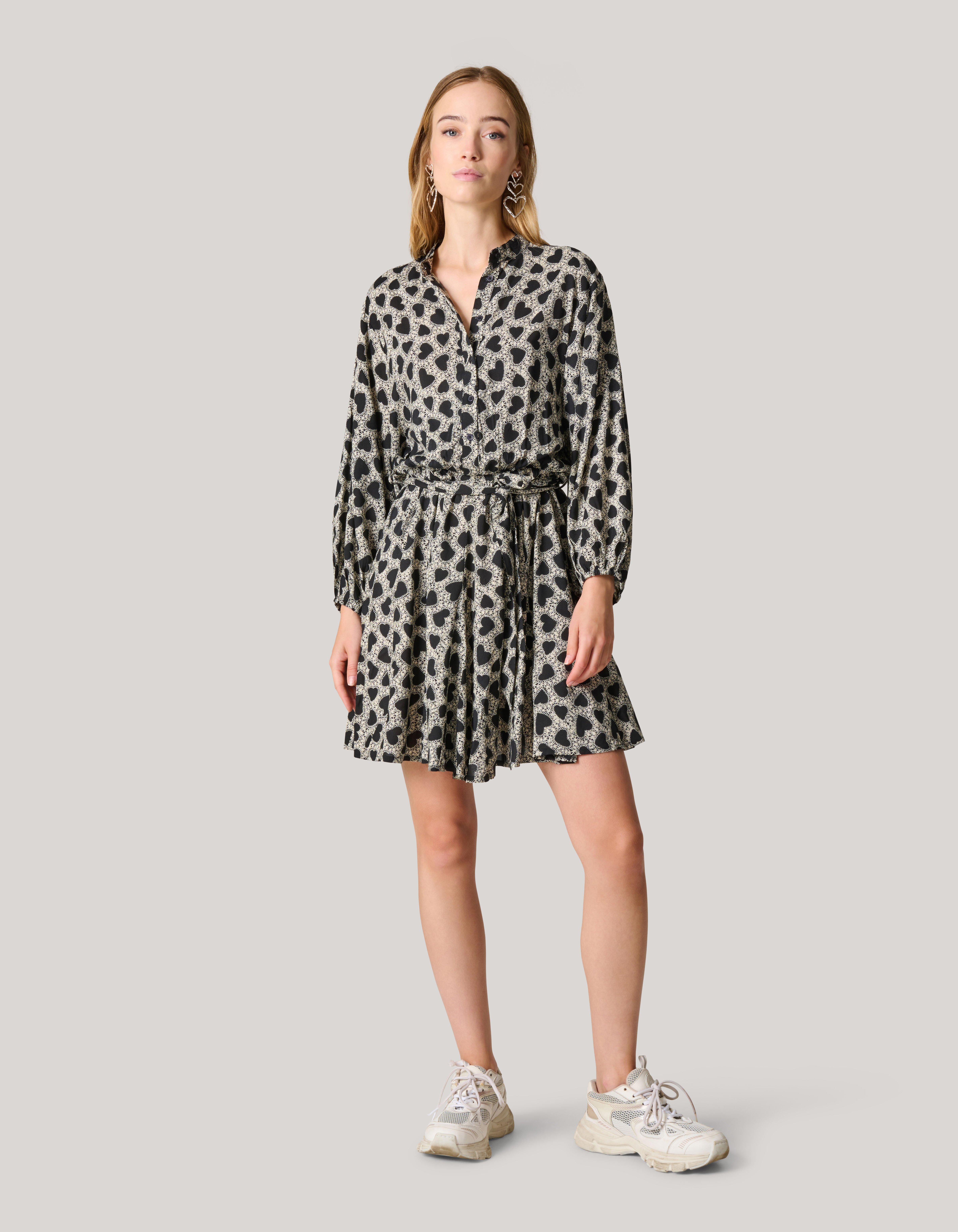 Printed Mini Jurk Zwart/Gebroken Wit SHOEBY WOMEN