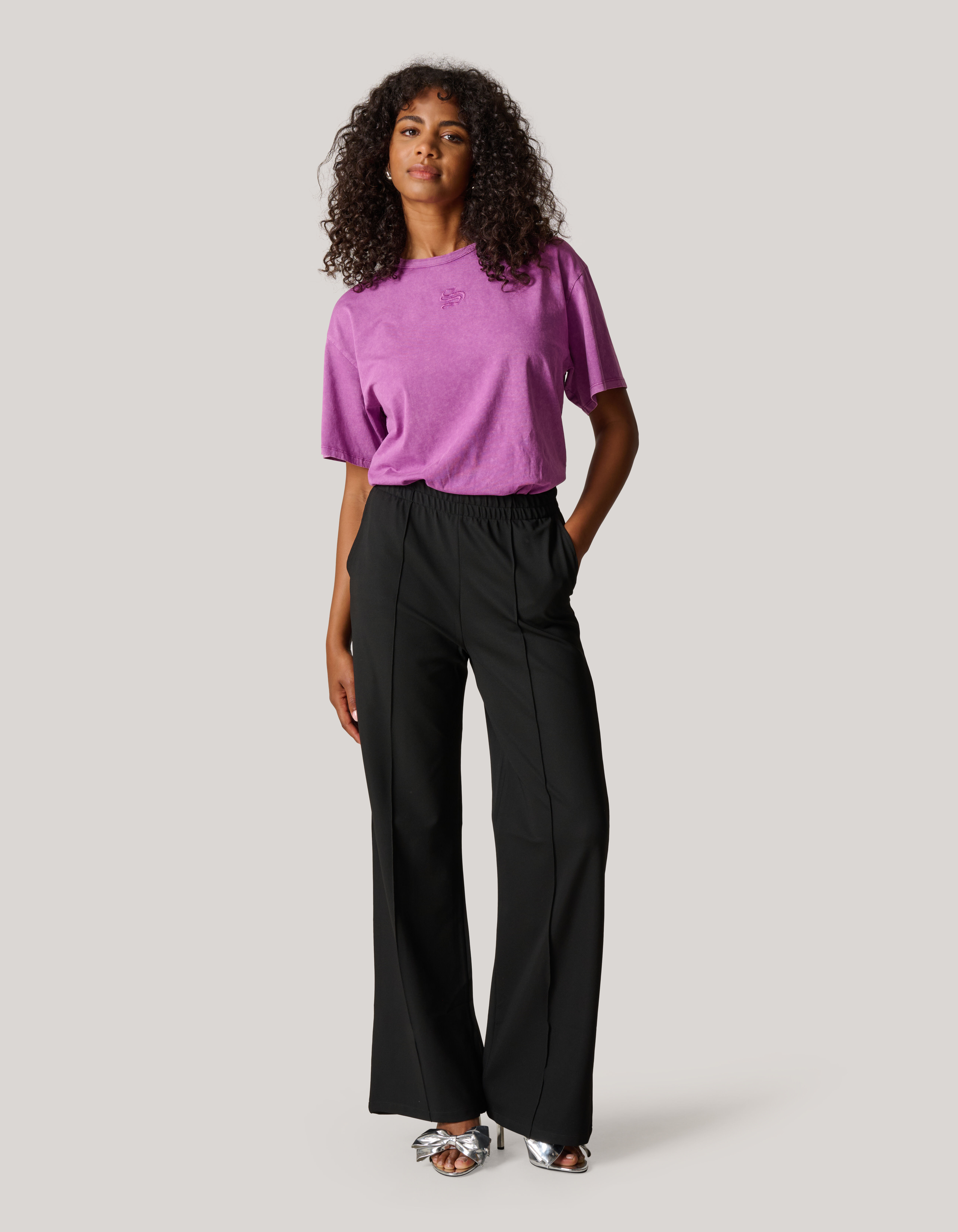 Basis Wide Leg Broek Zwart SHOEBY WOMEN