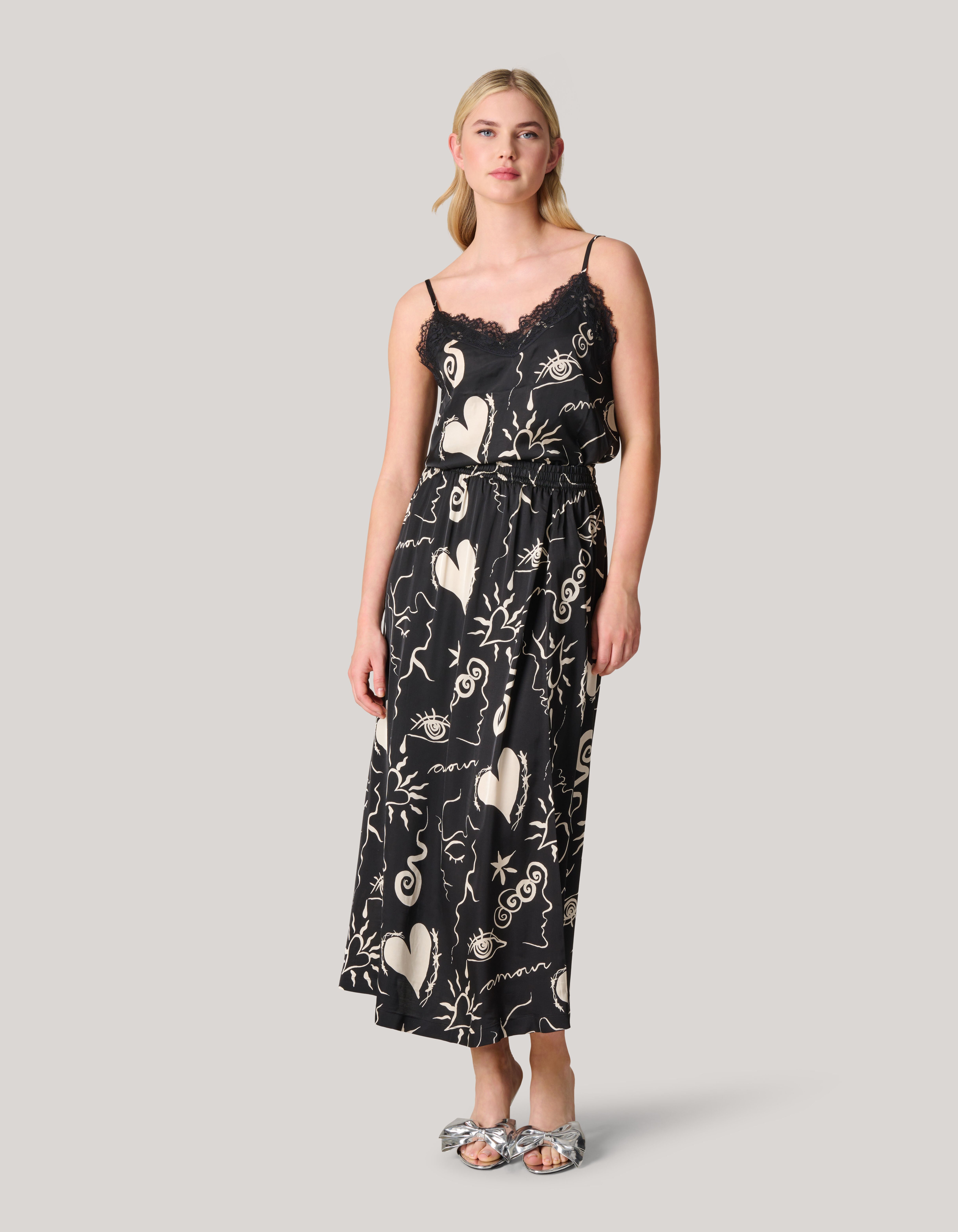 Printed Maxi Rok Zwart SHOEBY WOMEN