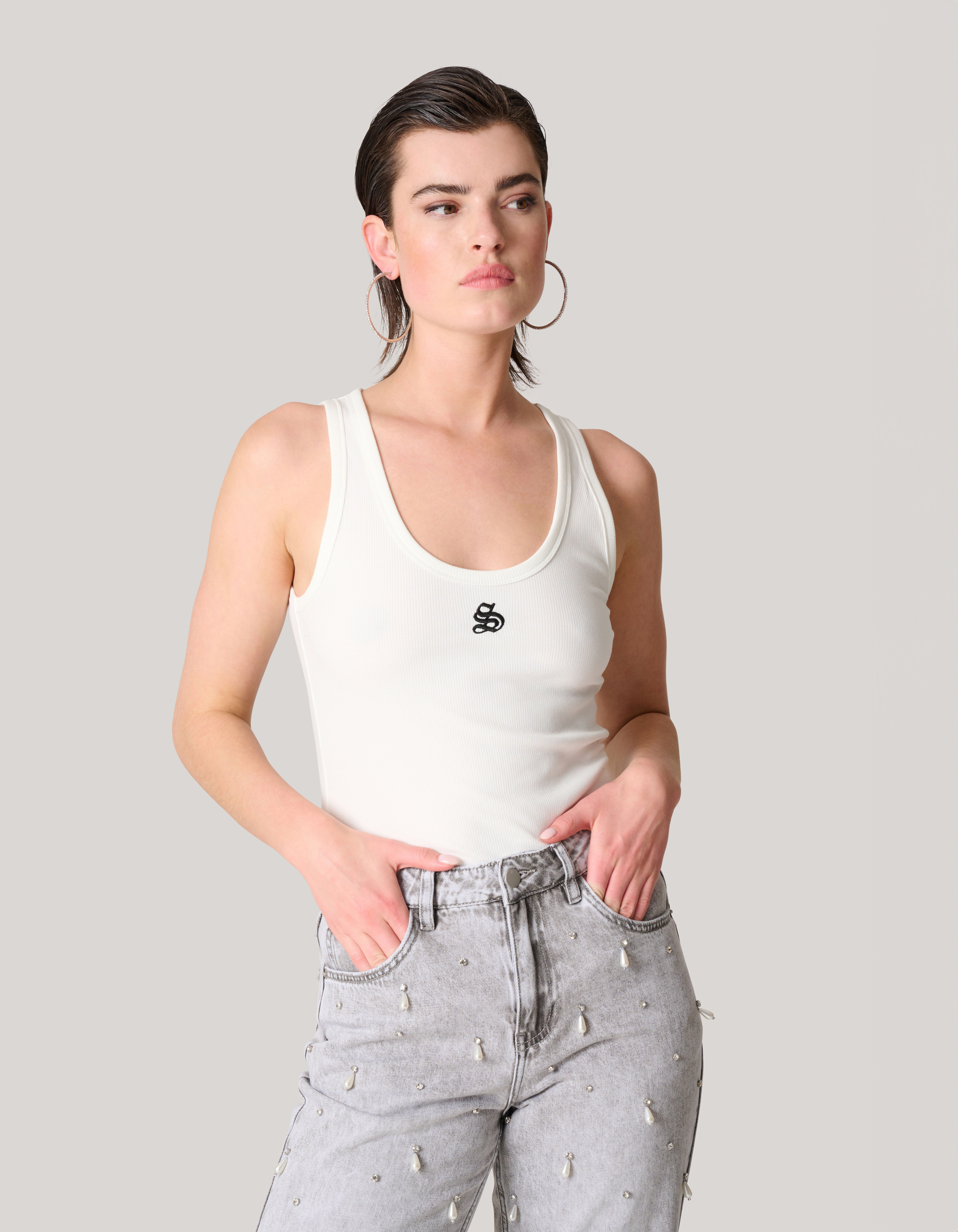 Shoeby Logo Tanktop Wit SHOEBY WOMEN