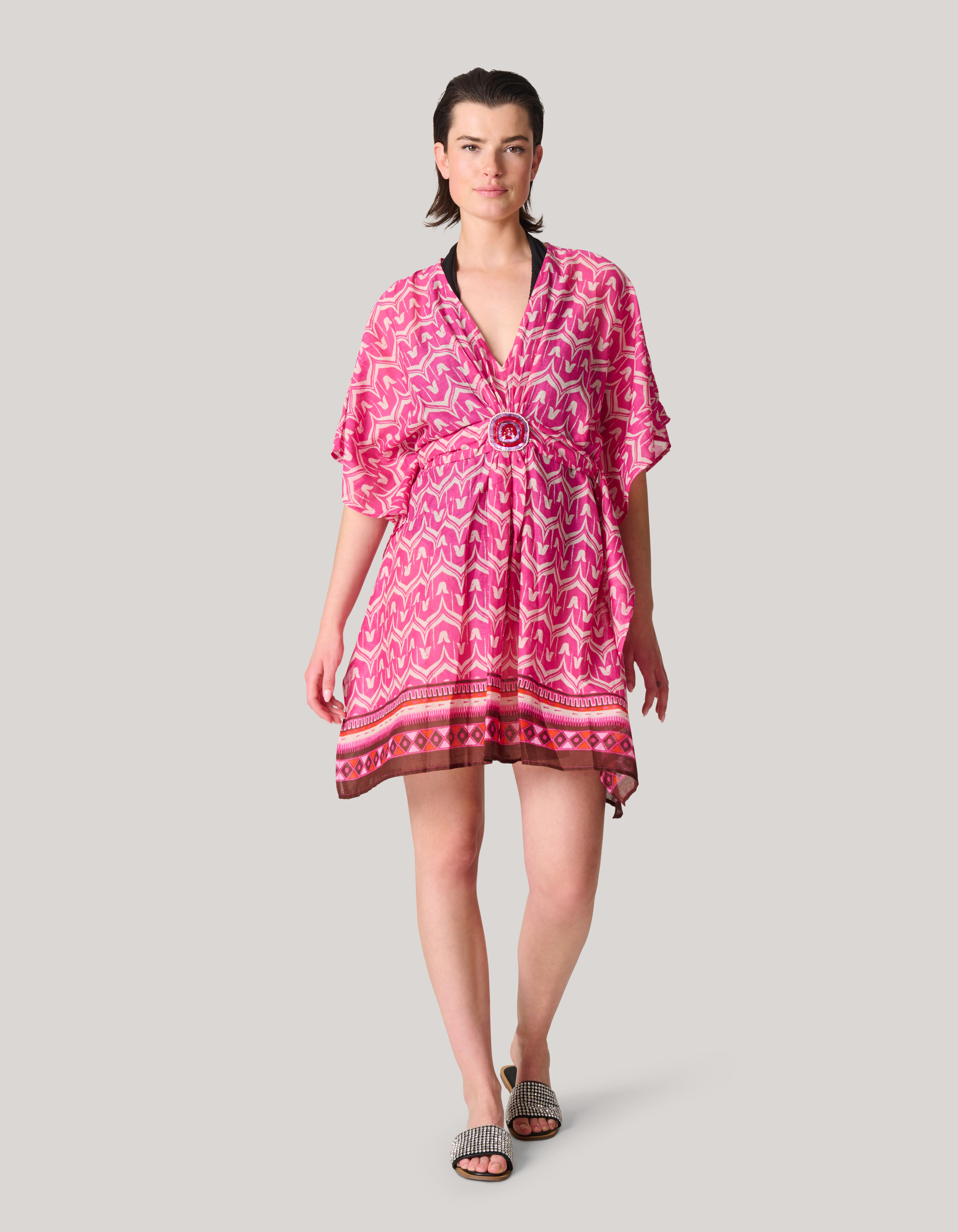 Printed Strand Kaftan Roze SHOEBY WOMEN