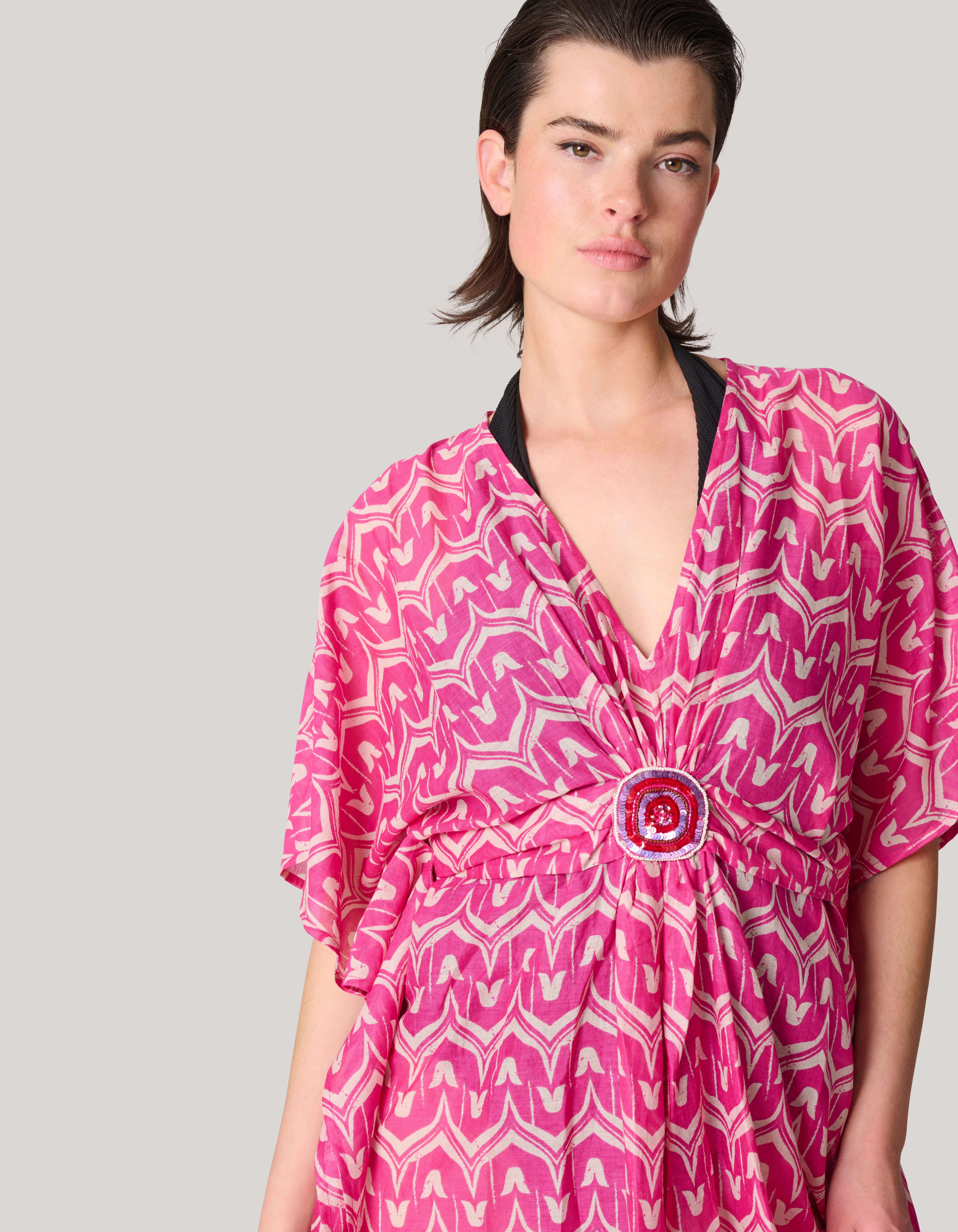 Printed Strand Kaftan Roze SHOEBY WOMEN