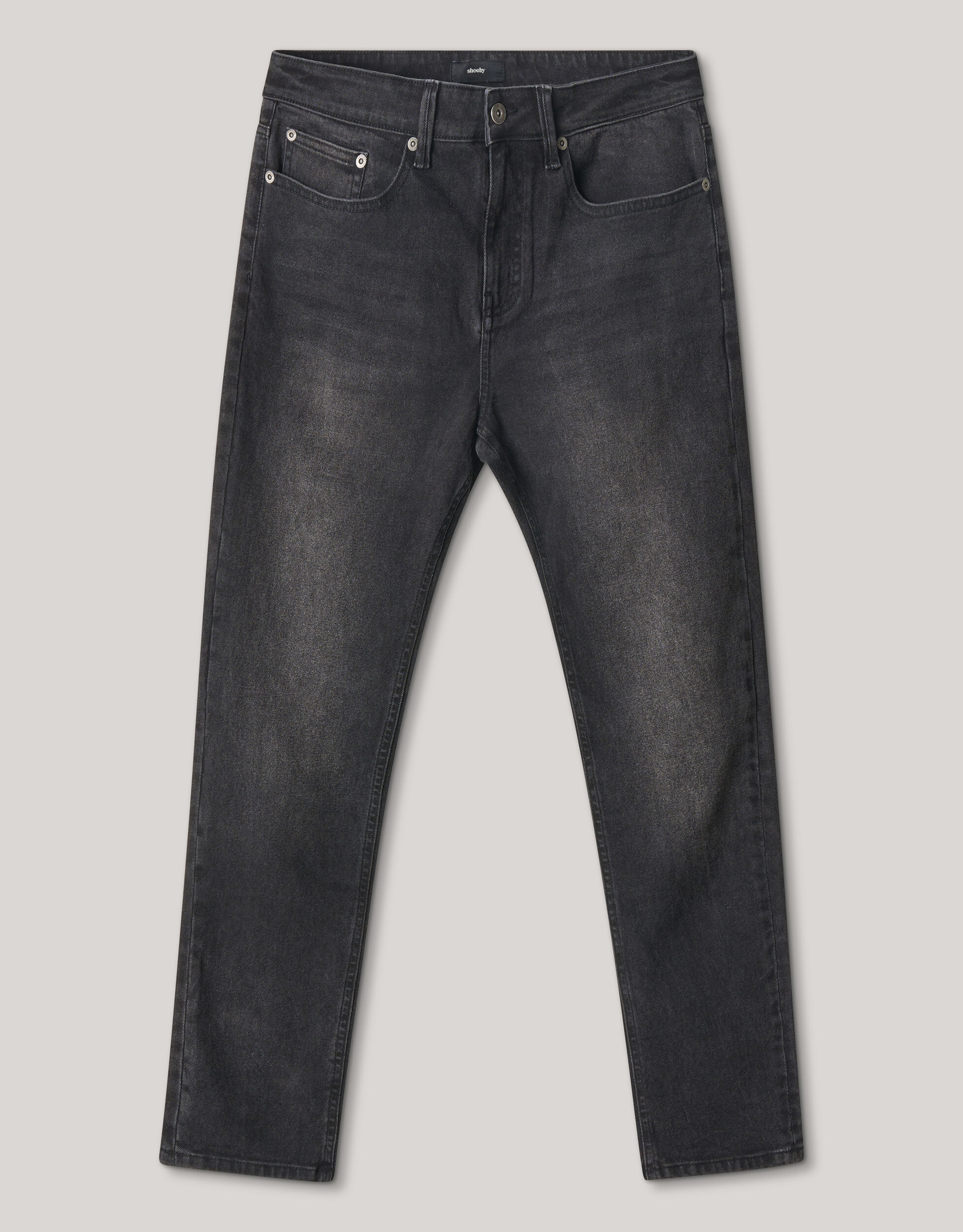 Washed Tapered Fit Jeans Zwart L32 SHOEBY MEN