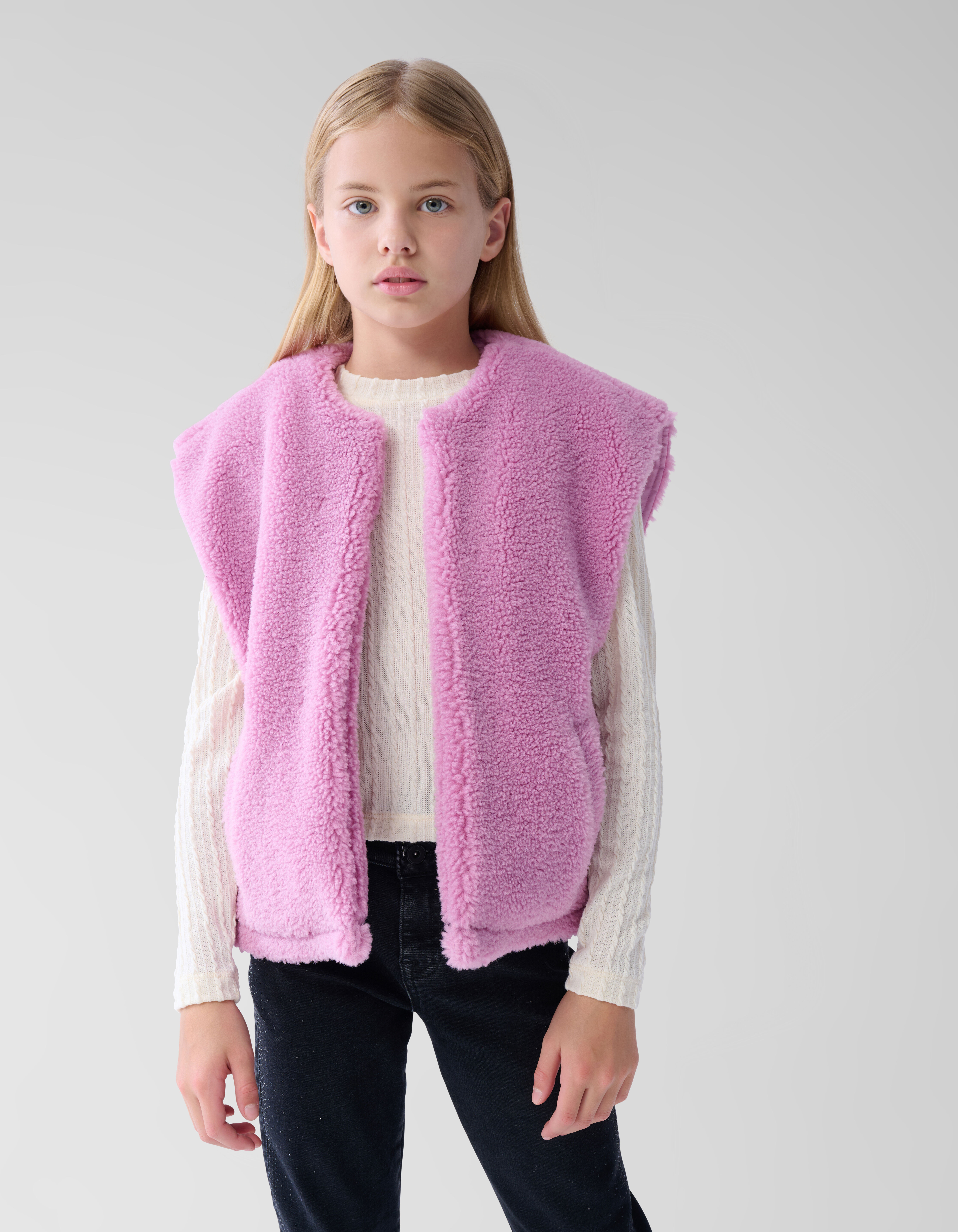 Teddy Embroidery Gilet Roze SHOEBY GIRLS