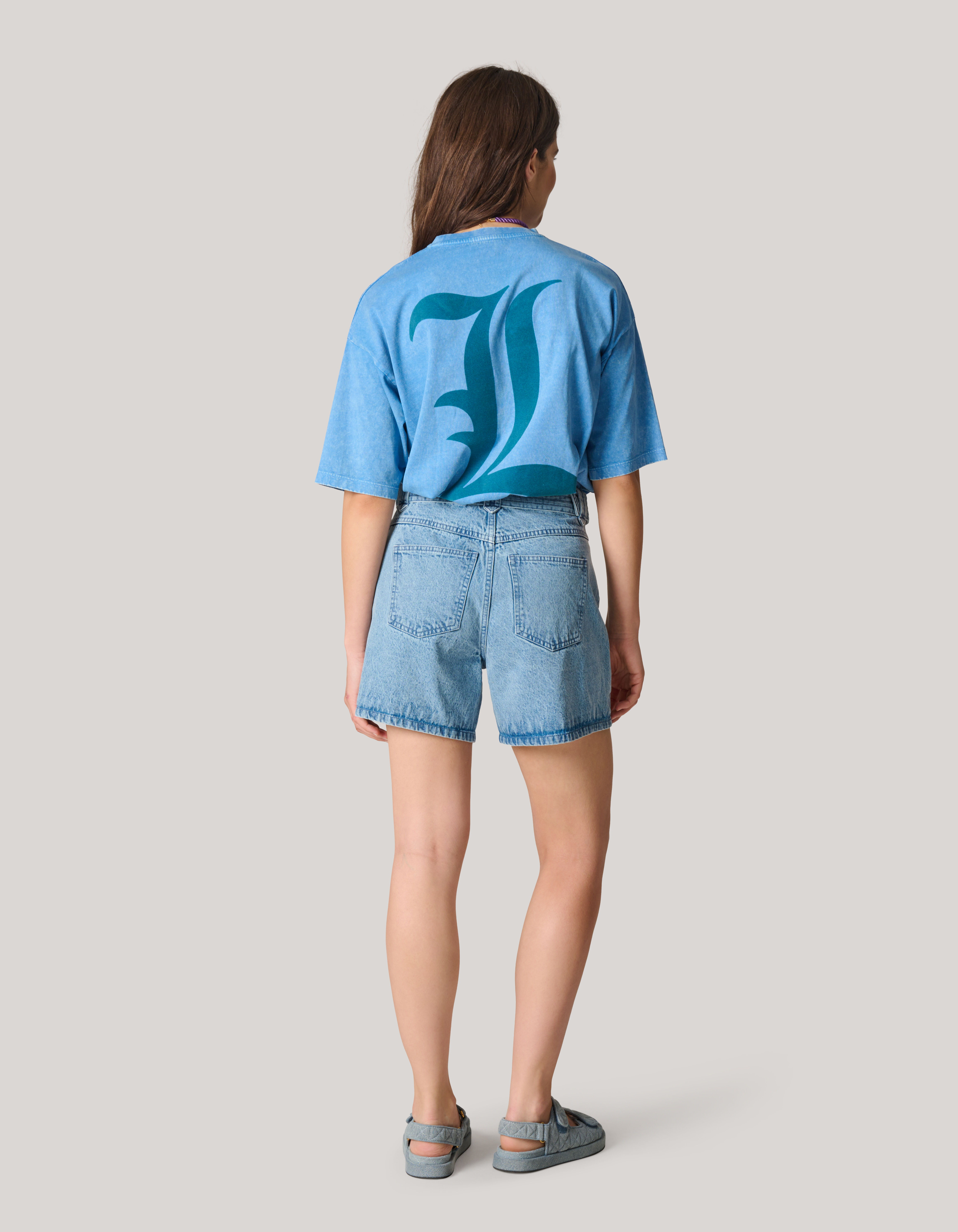 Oversized Washed Artwork T-shirt Blauw By Lizzy SHOEBY WOMEN