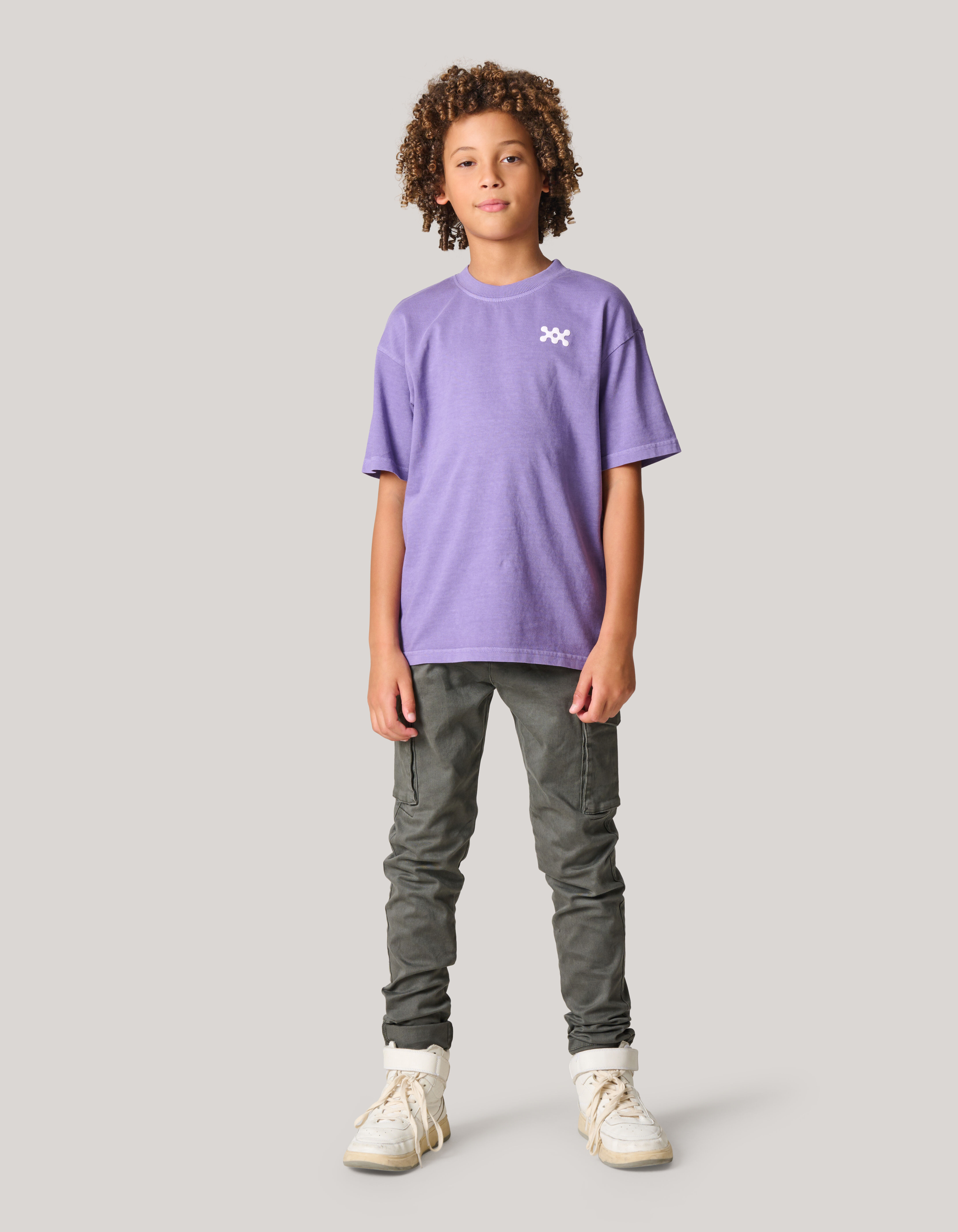 Washed Logo T-shirt Paars SHOEBY BOYS