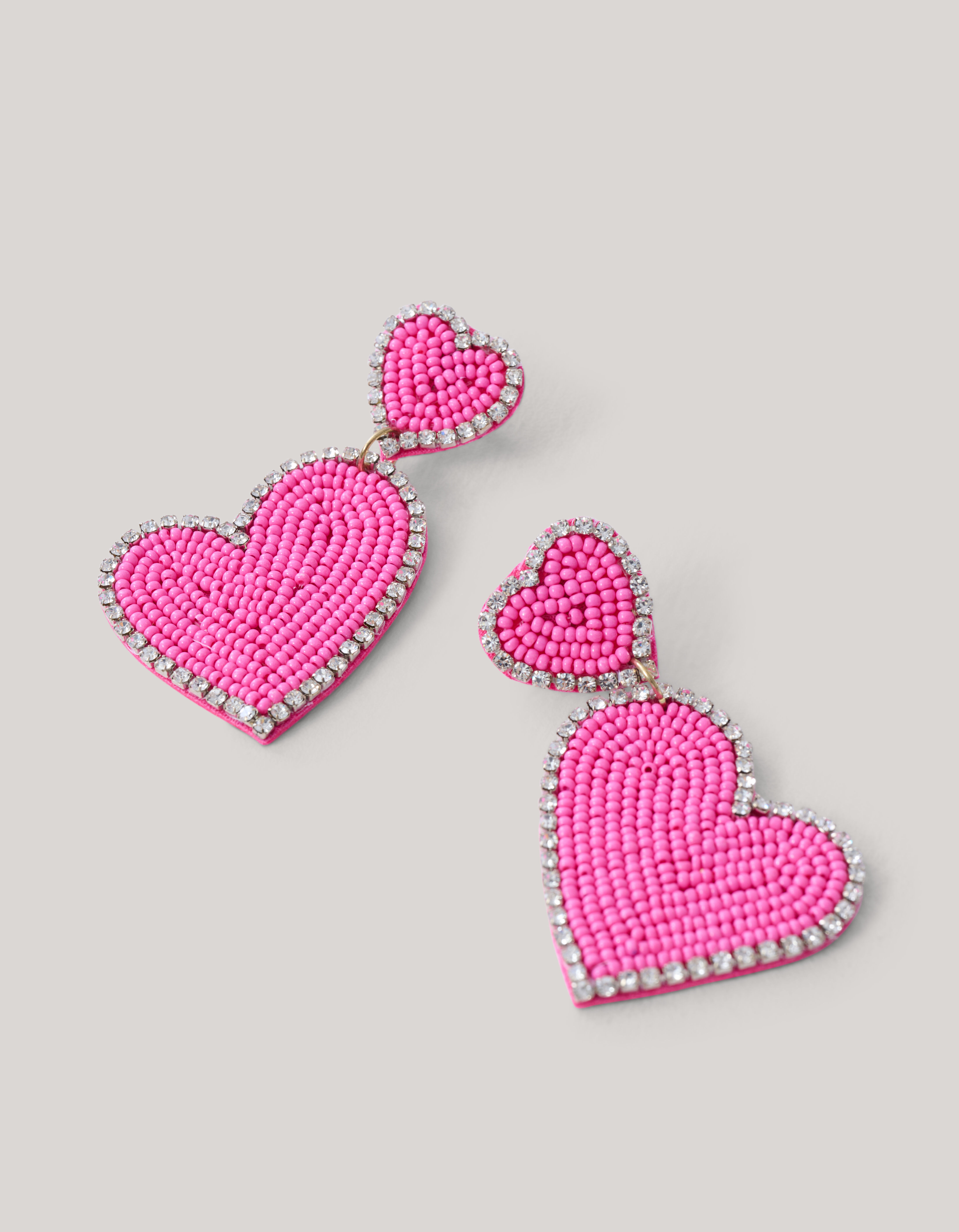 Double Heart Oorbellen Roze SHOEBY ACCESSOIRES