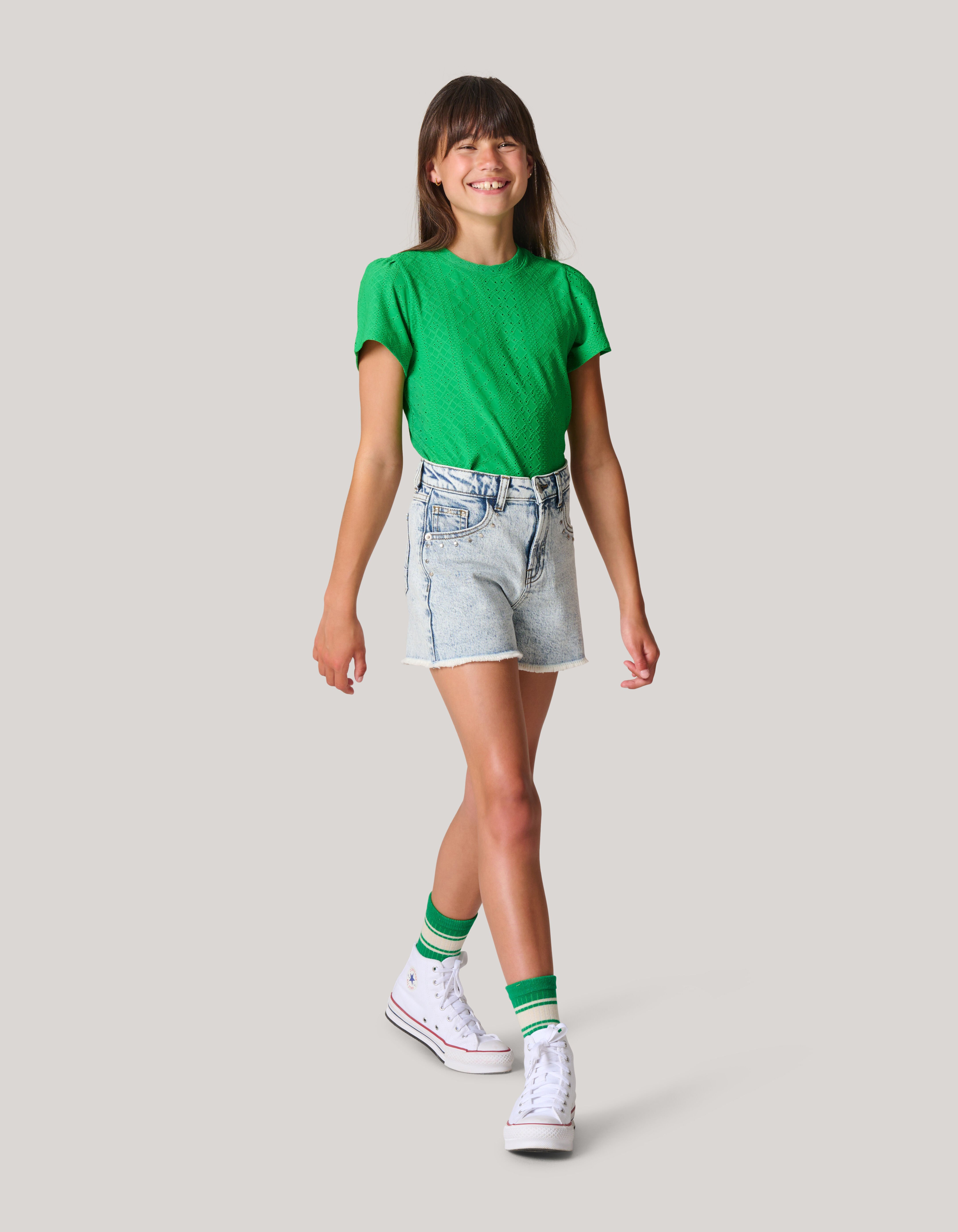 Ajour Top Groen SHOEBY GIRLS