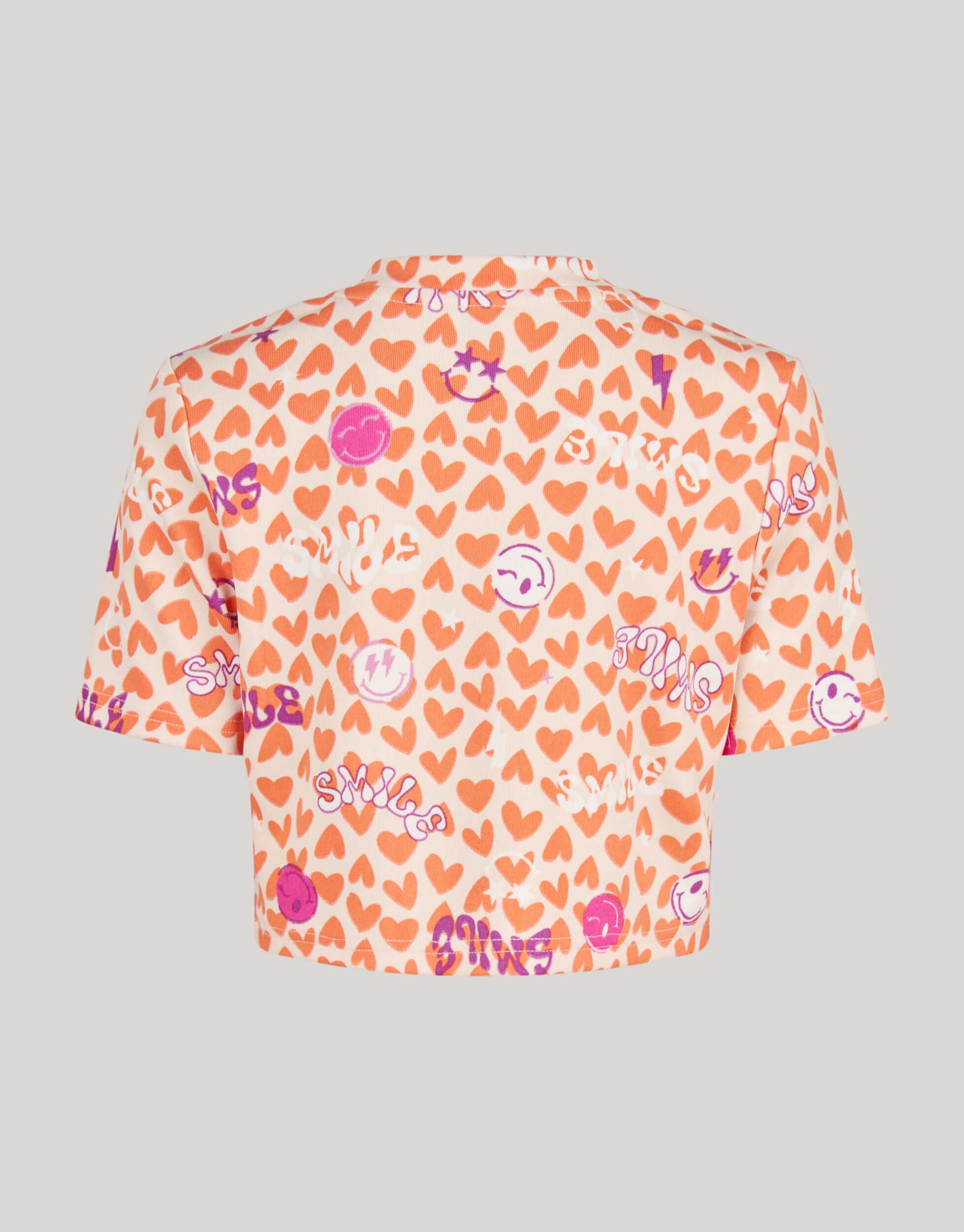 Printed Cropped Top Oranje/Gebroken Wit SHOEBY GIRLS