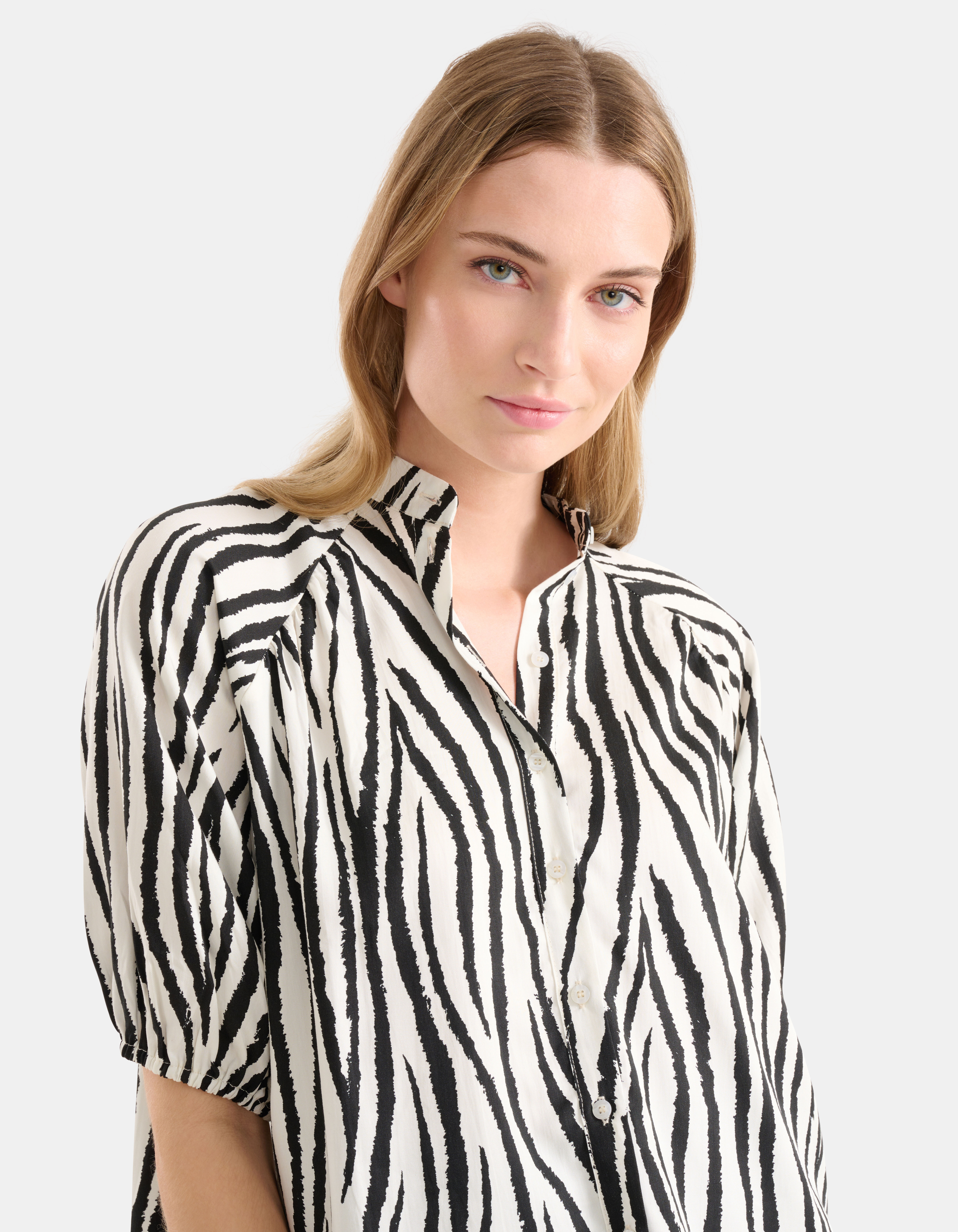 Zebra Printed Blouse Zwart/Wit SHOEBY WOMEN