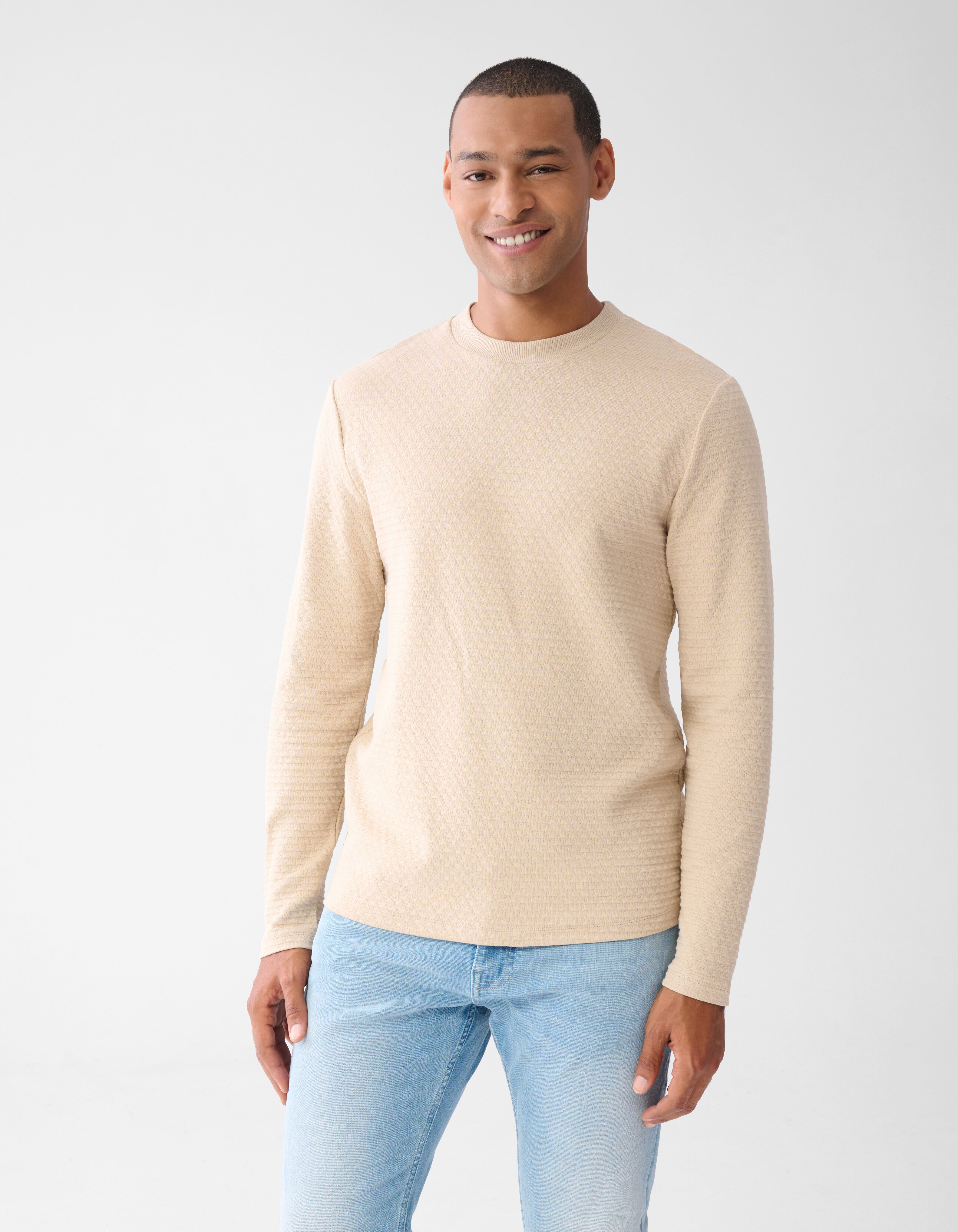 Structuur Longsleeve Zand SHOEBY MEN