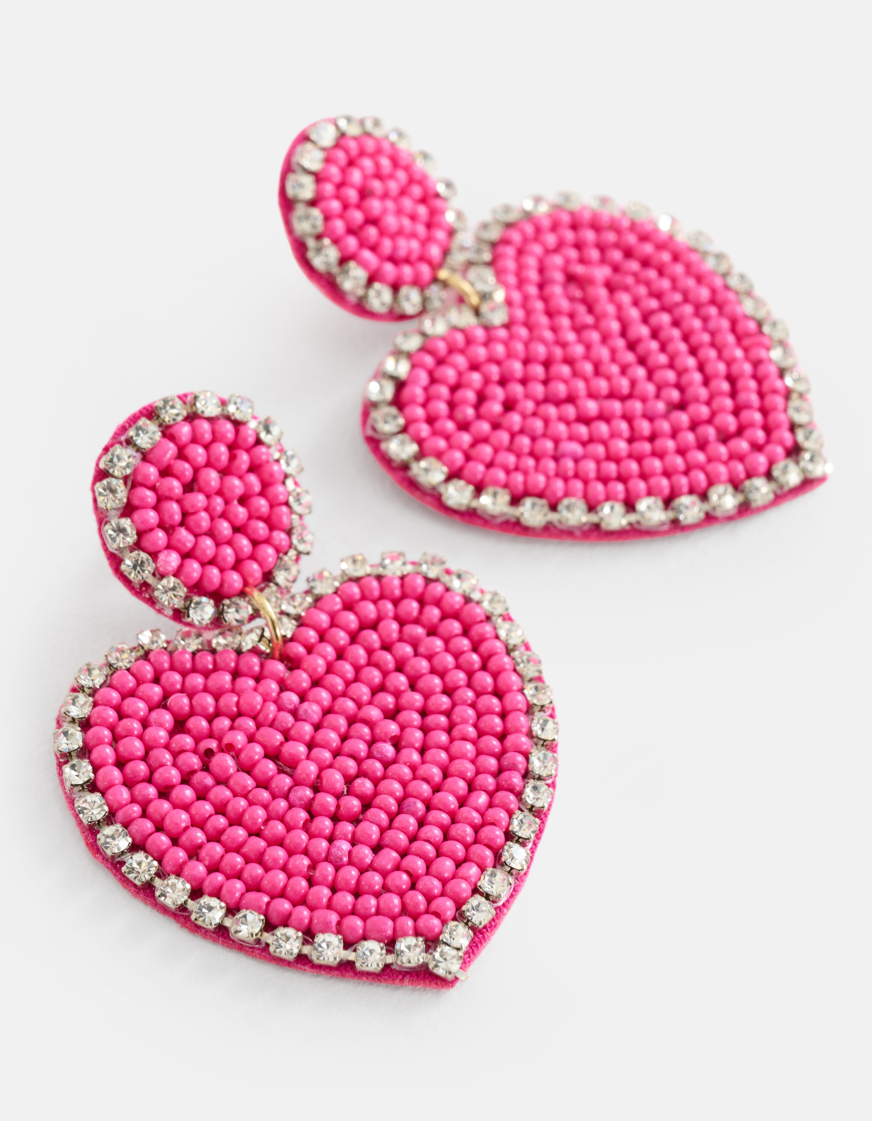 Beaded Heart Oorbellen Roze SHOEBY ACCESSOIRES