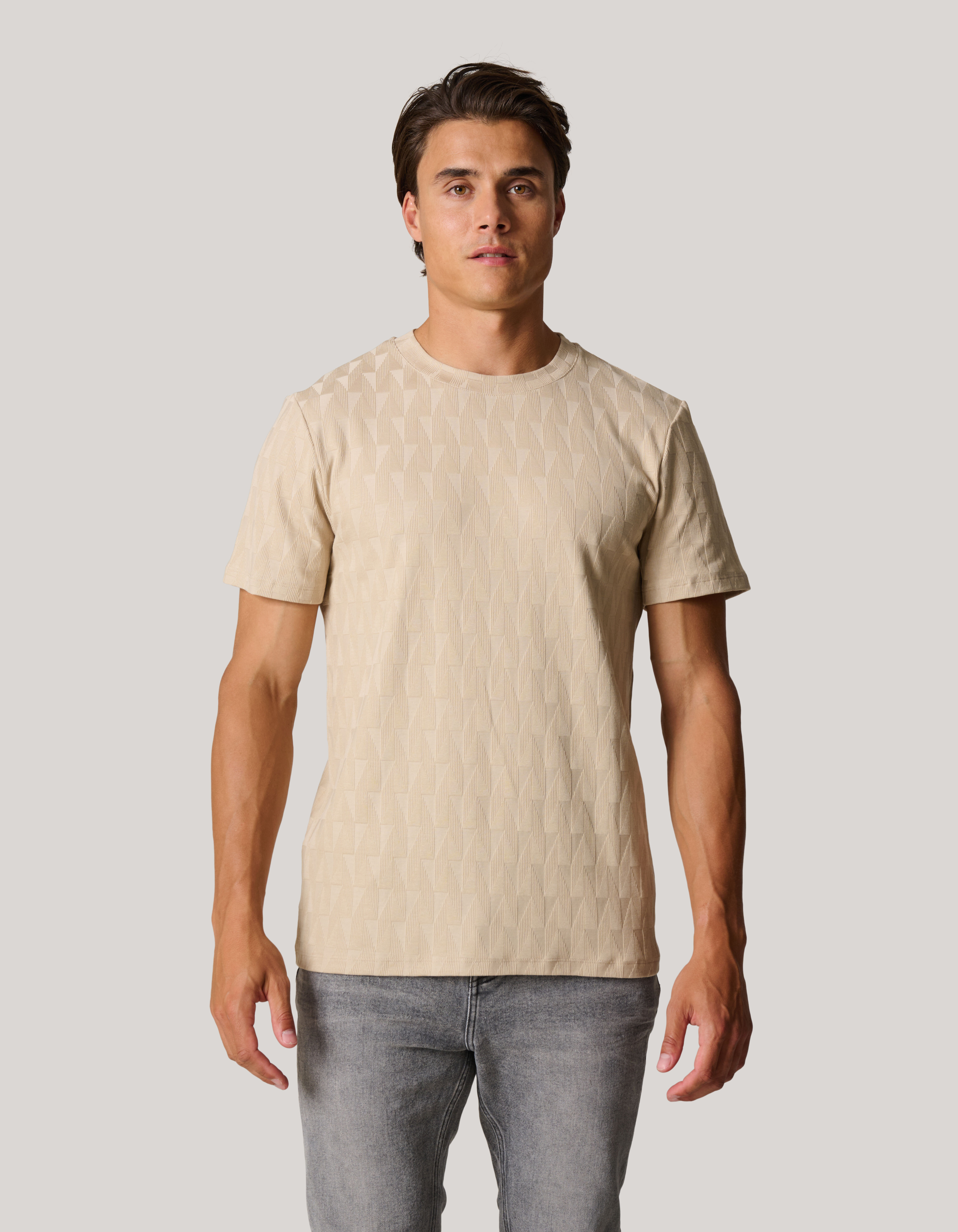 Jacquard T-Shirt Zand SHOEBY MEN