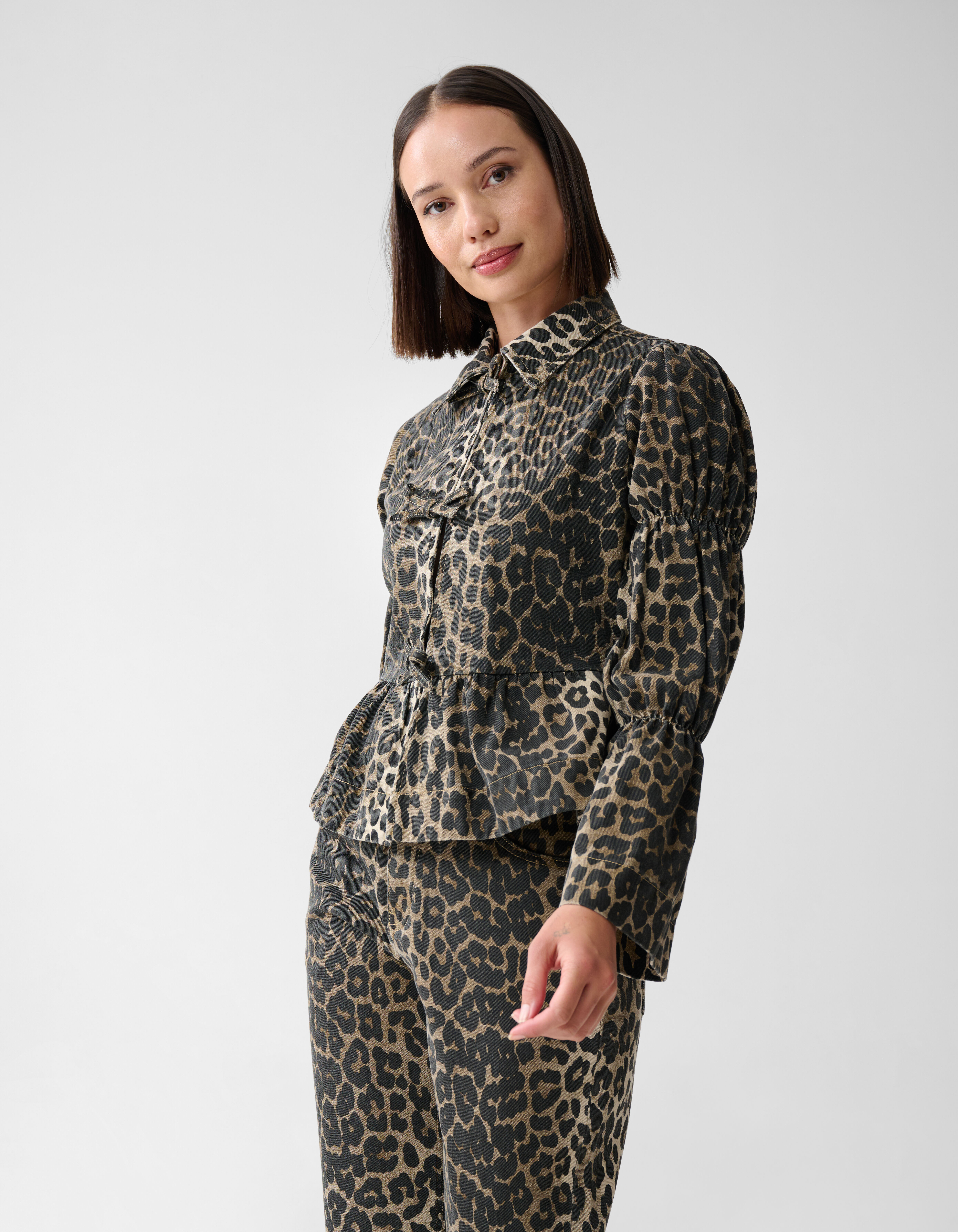 Leopard Strik Top Bruin SHOEBY WOMEN