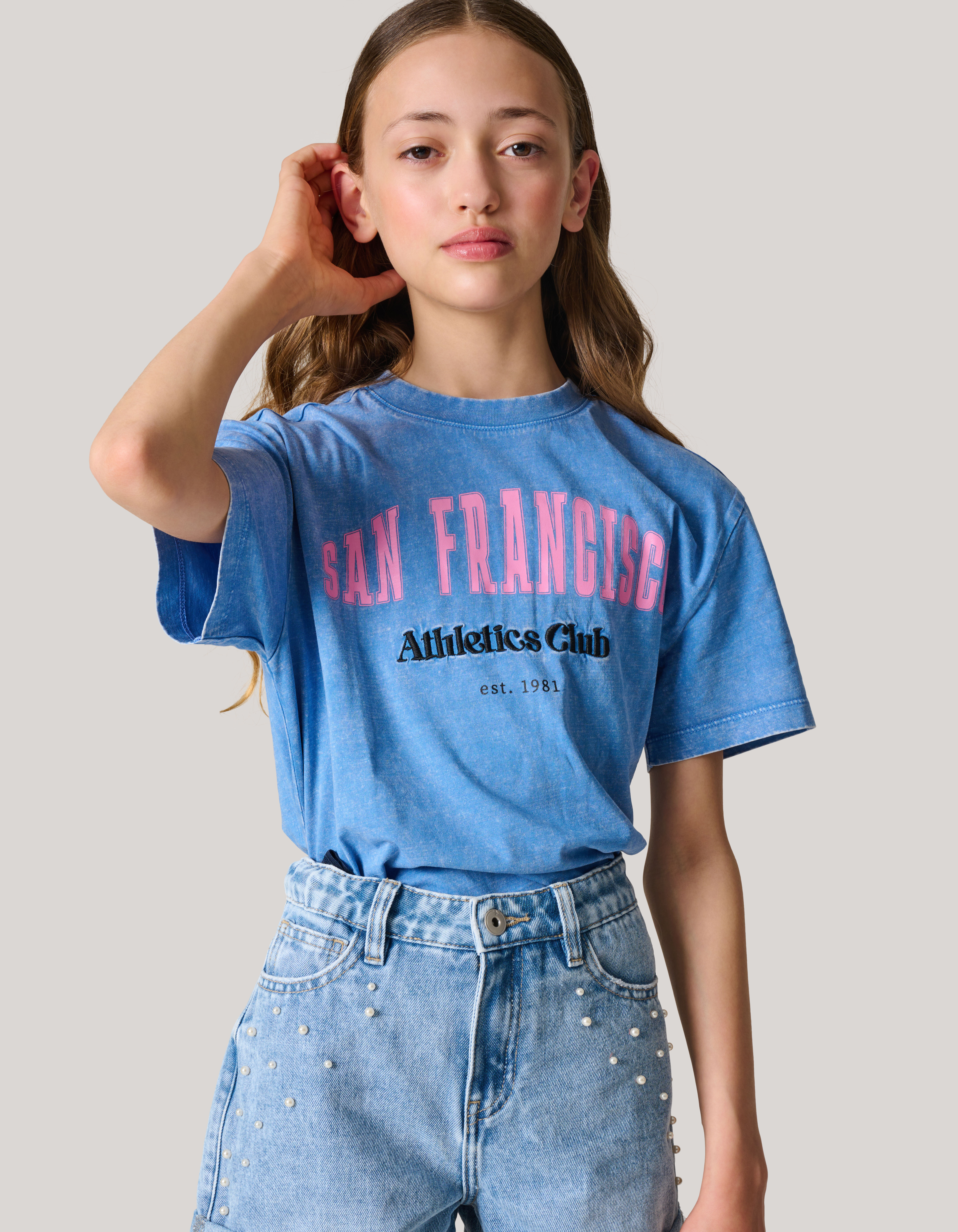 Artwork T-shirt Blauw SHOEBY GIRLS