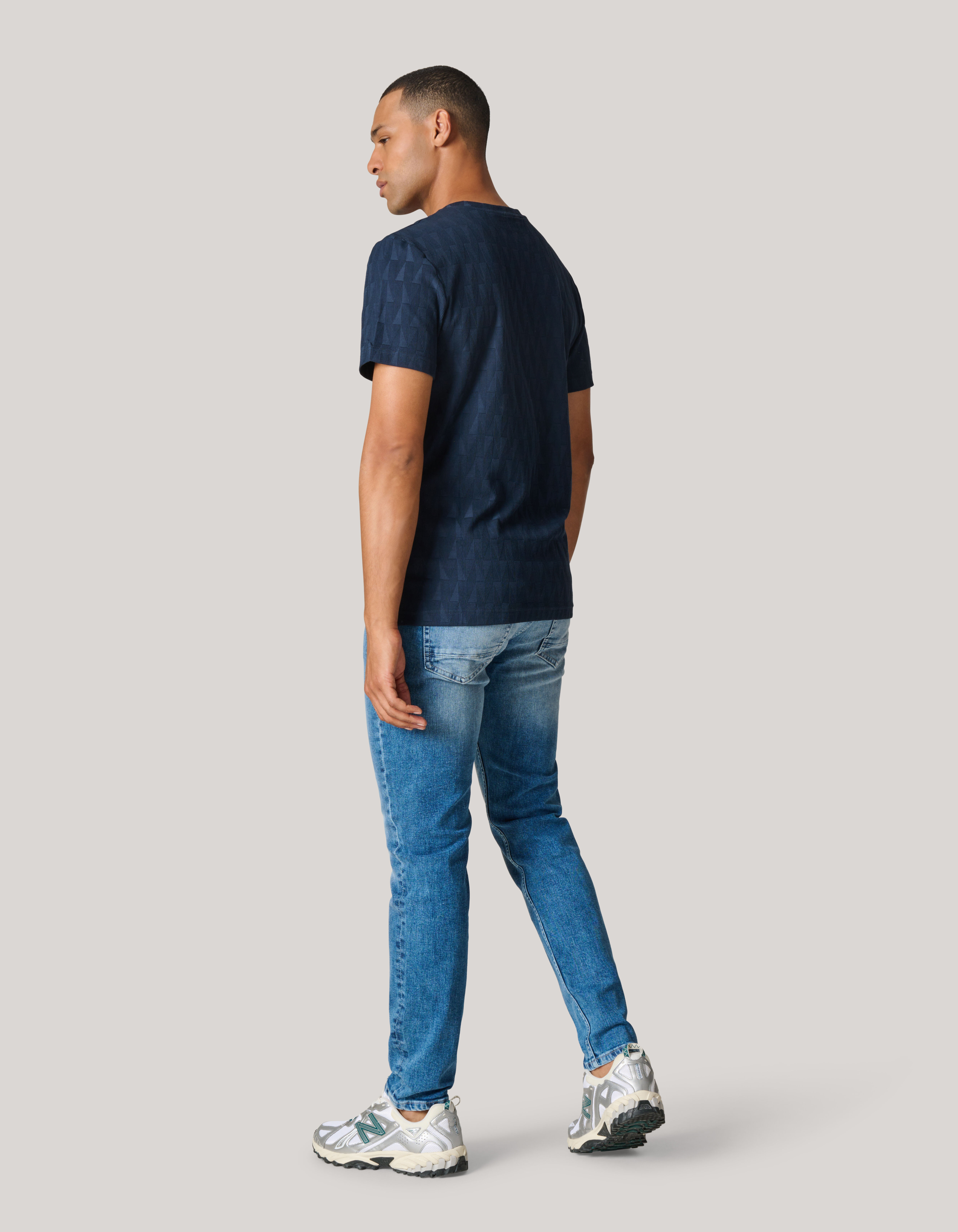 Jacquard T-shirt Donkerblauw SHOEBY MEN