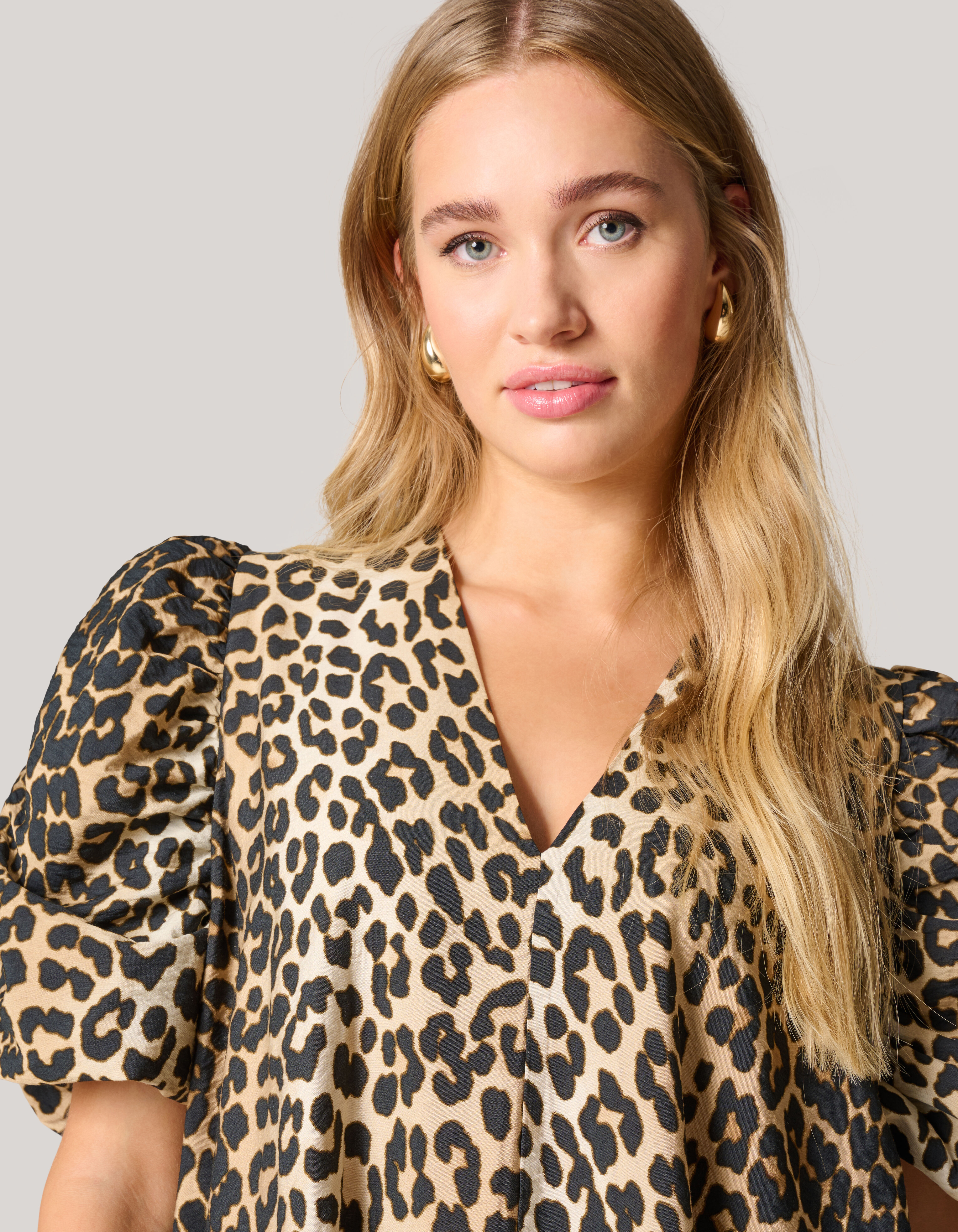 Leopard Pofmouwen Mini Jurk SHOEBY WOMEN