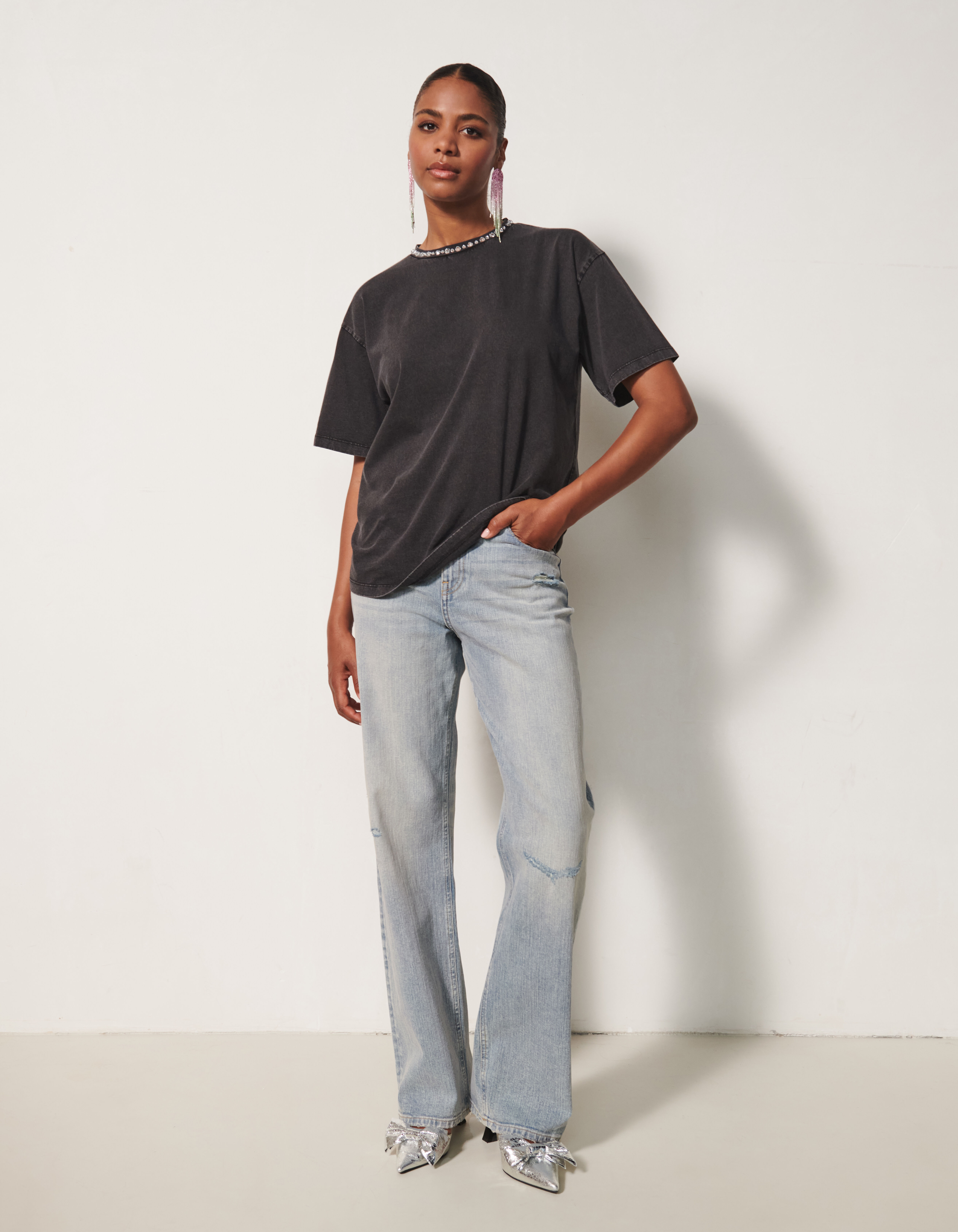 Wide Leg Fit Jeans Bleached By Fred SHOEBY WOMEN