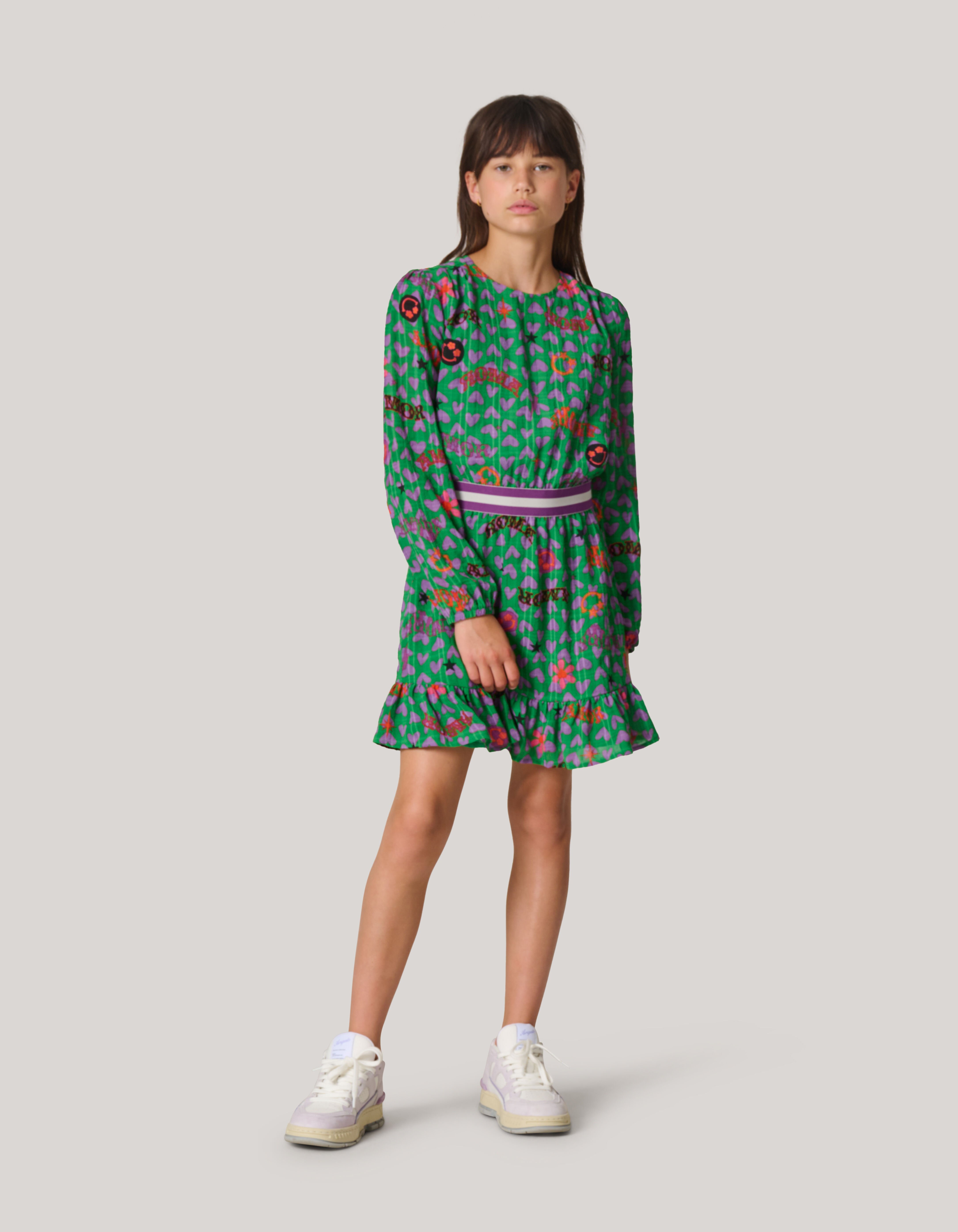 Printed Jurk Groen SHOEBY GIRLS