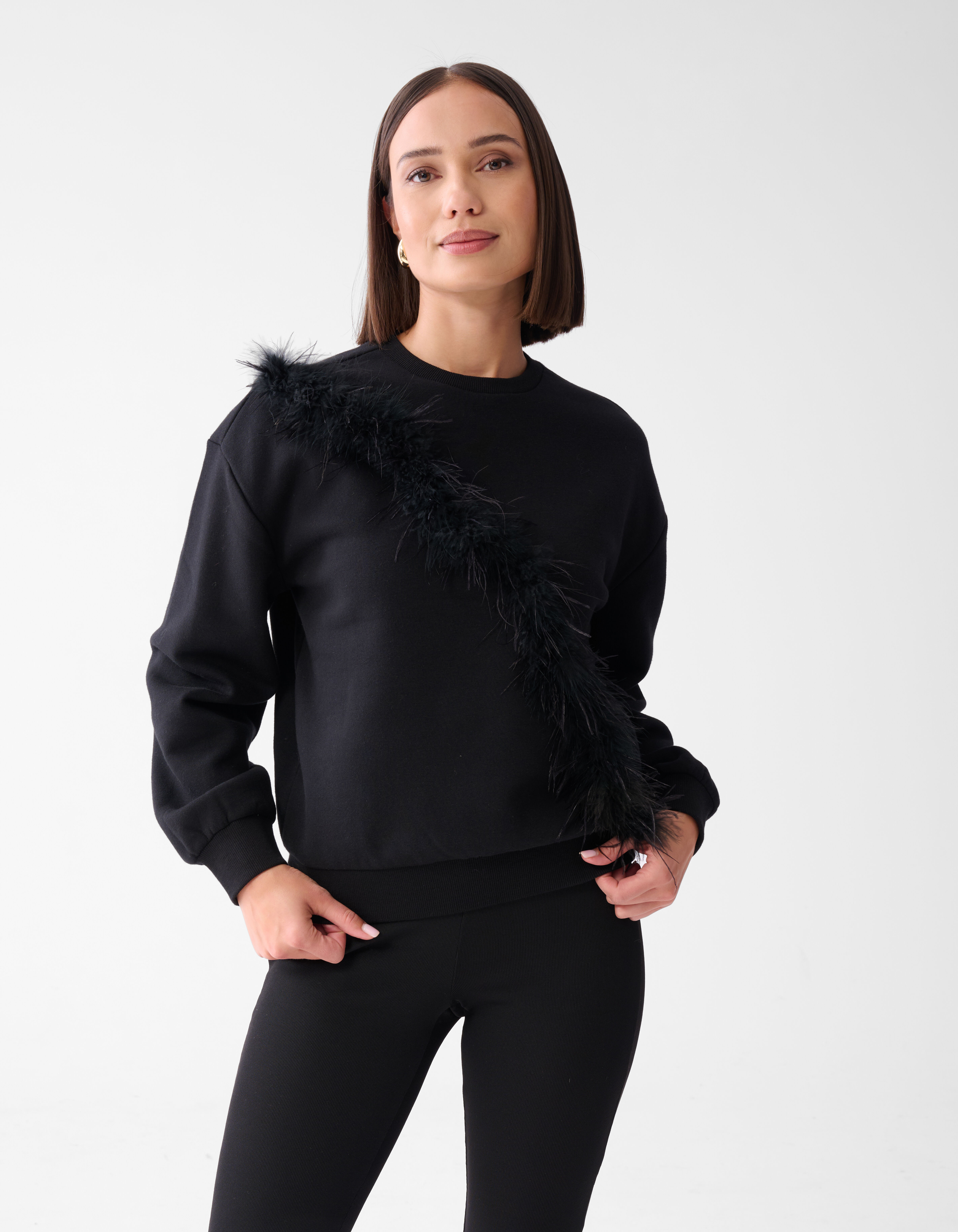 Feather Sweater Zwart SHOEBY WOMEN