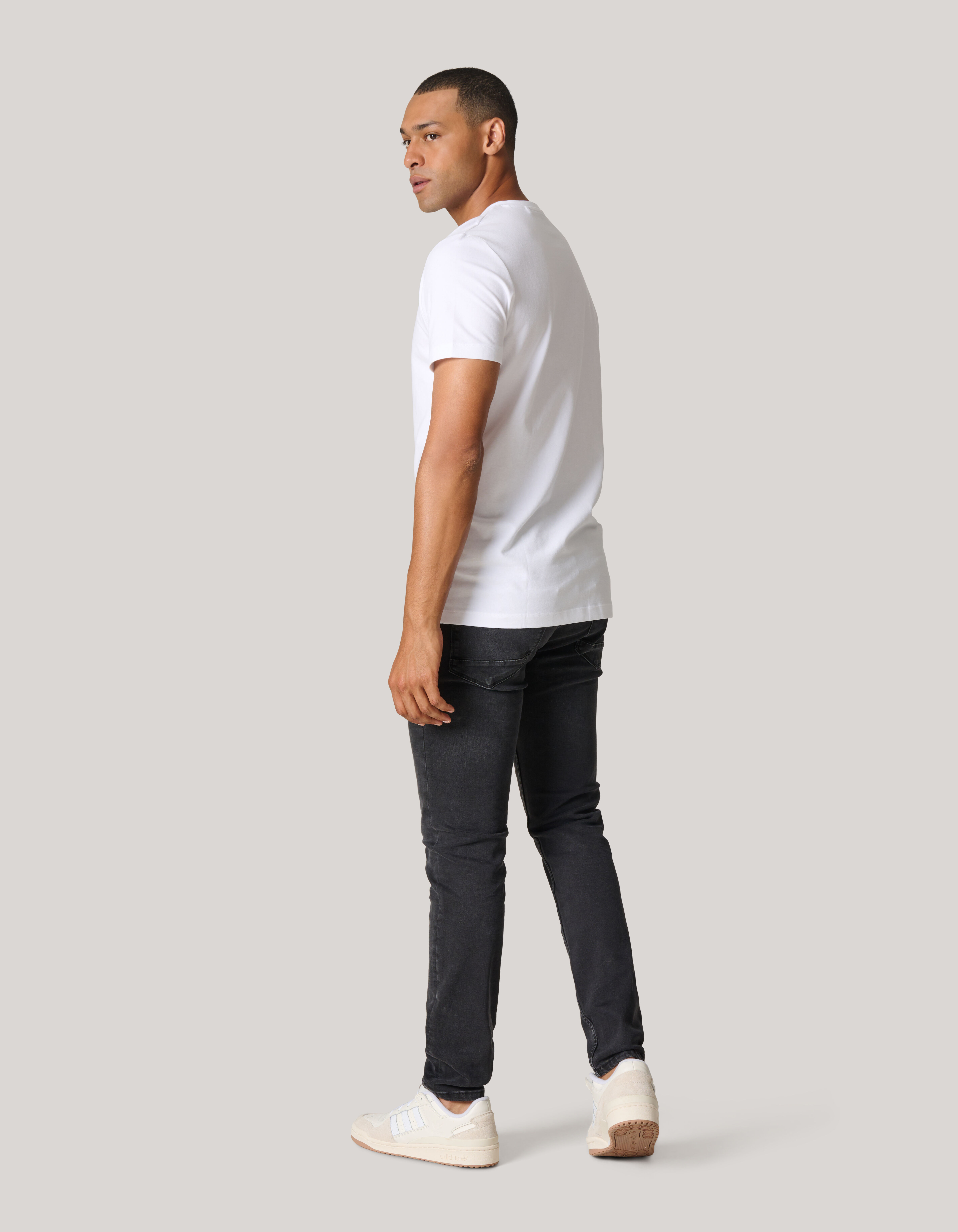 Skinny Fit Jeans Zwart Washed L34 Refill