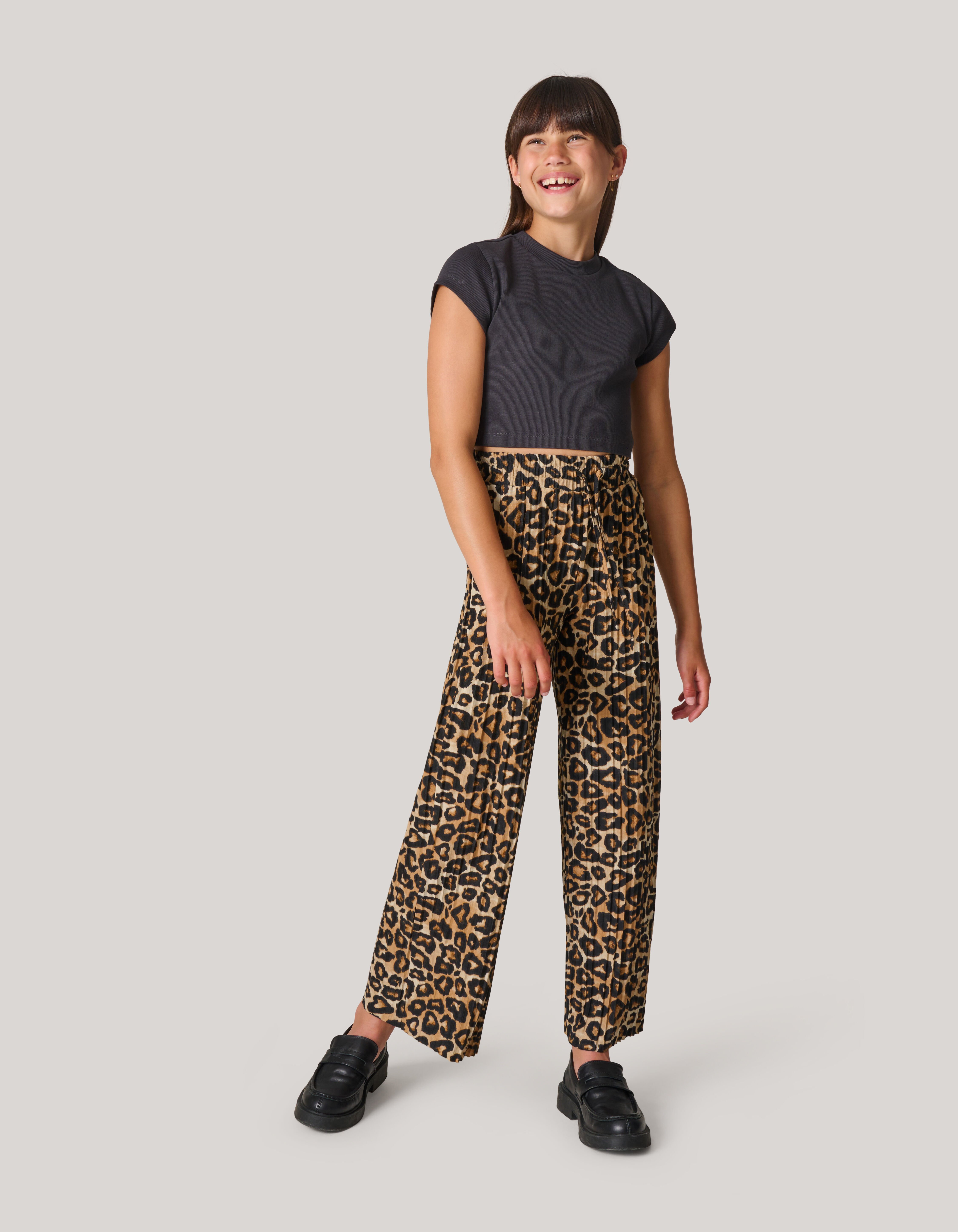 Leopard Plissé Broek SHOEBY GIRLS