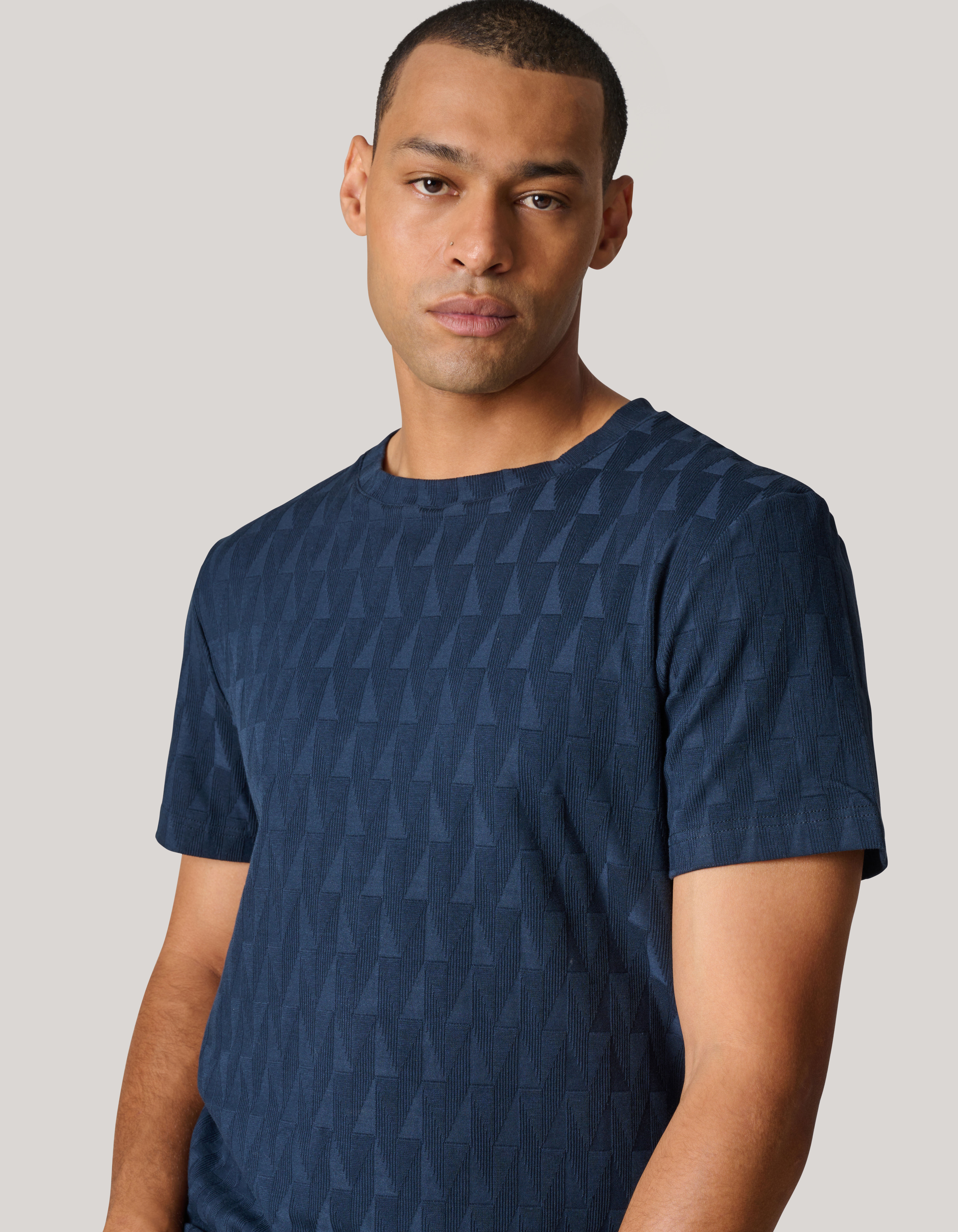 Jacquard T-shirt Donkerblauw SHOEBY MEN