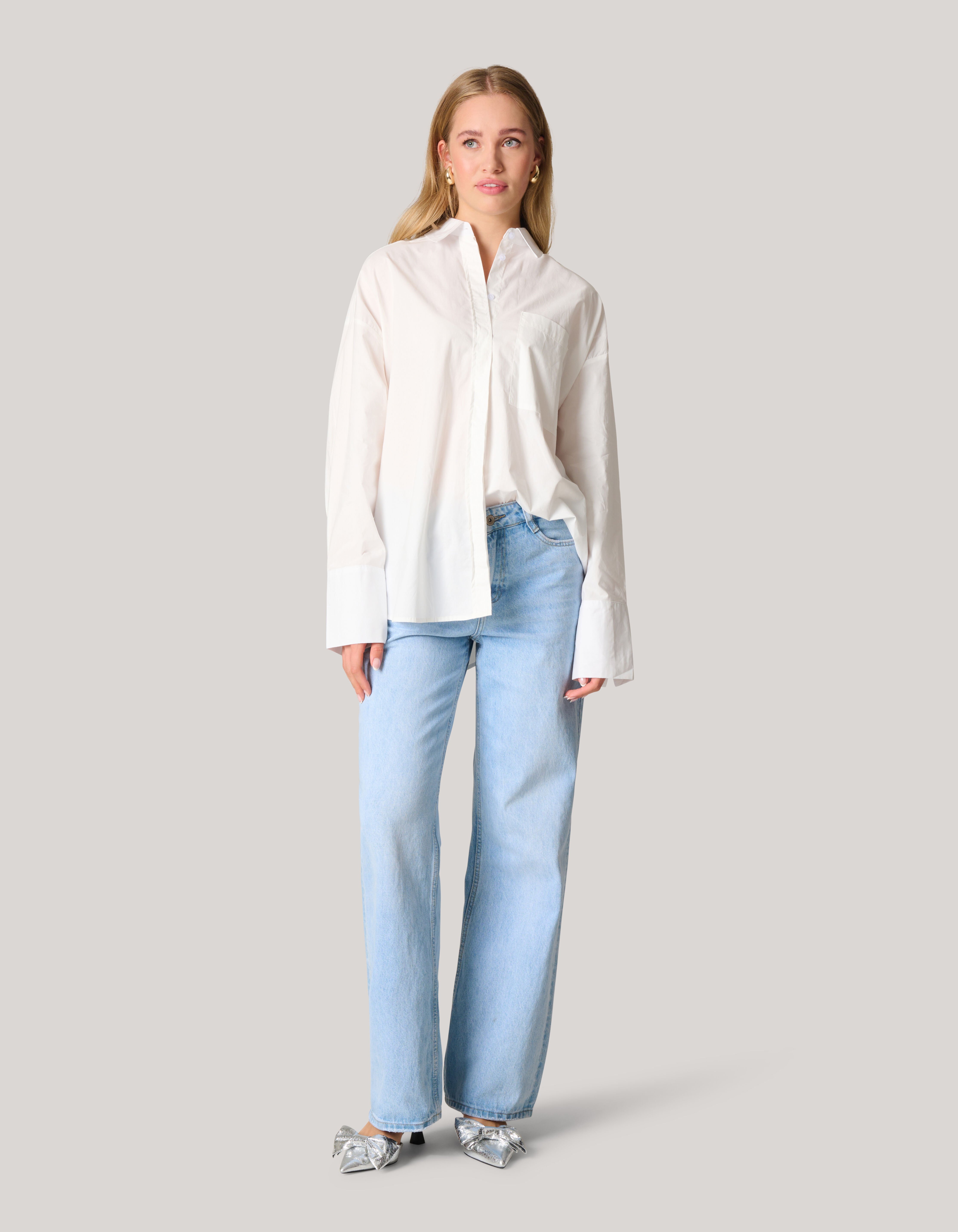 Poplin Blouse Wit SHOEBY WOMEN