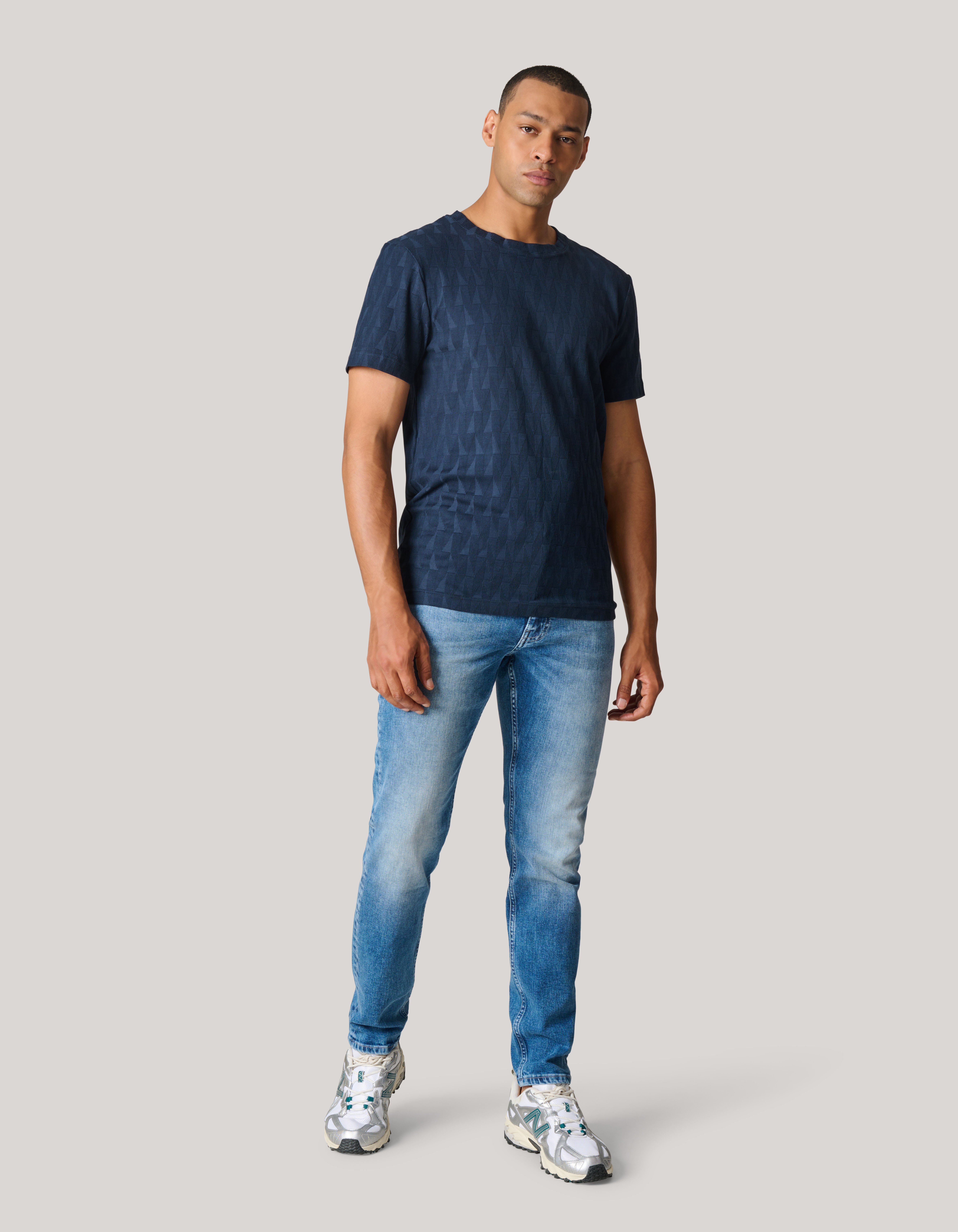 Jacquard T-shirt Donkerblauw SHOEBY MEN