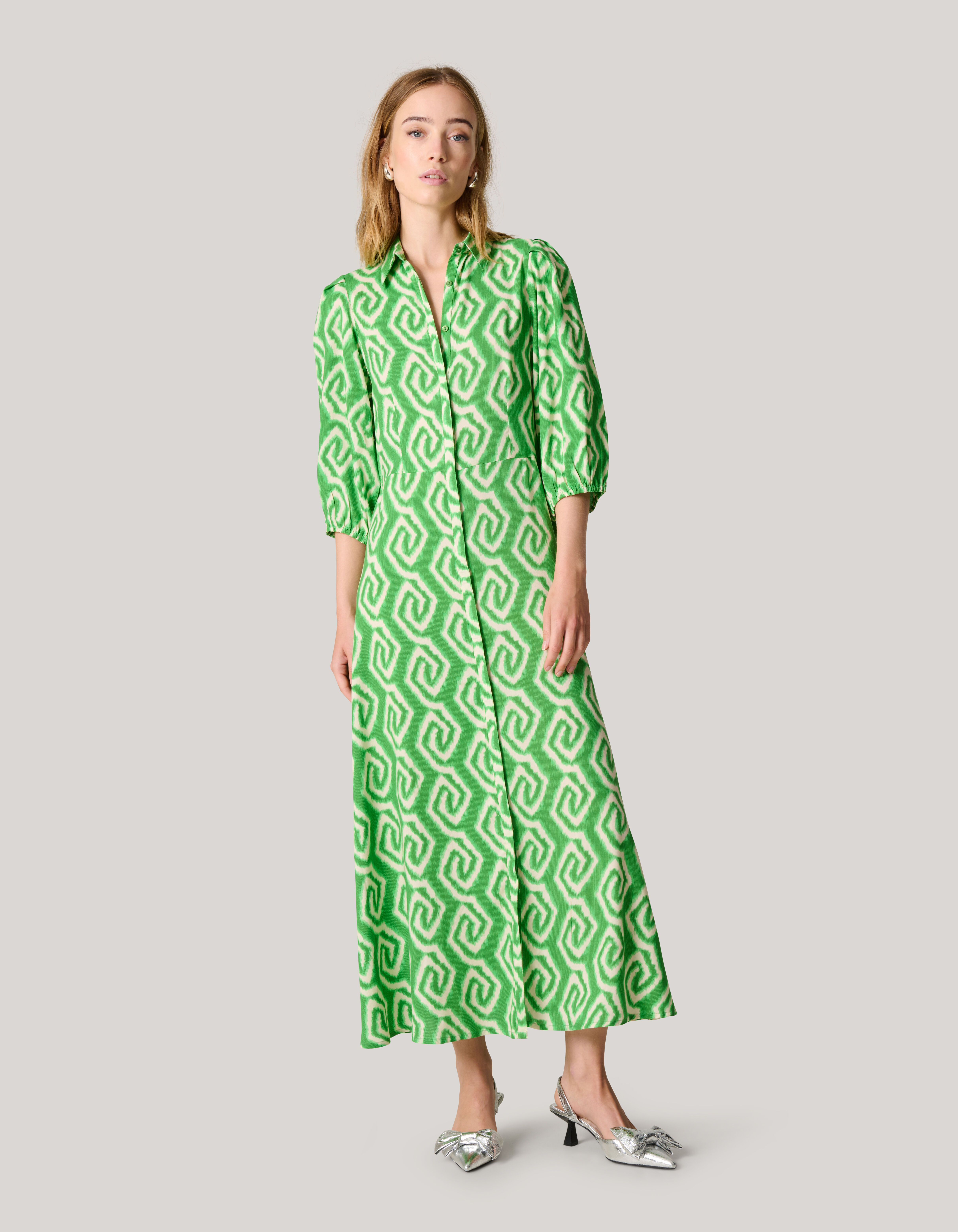 Printed Maxi Jurk Groen SHOEBY WOMEN