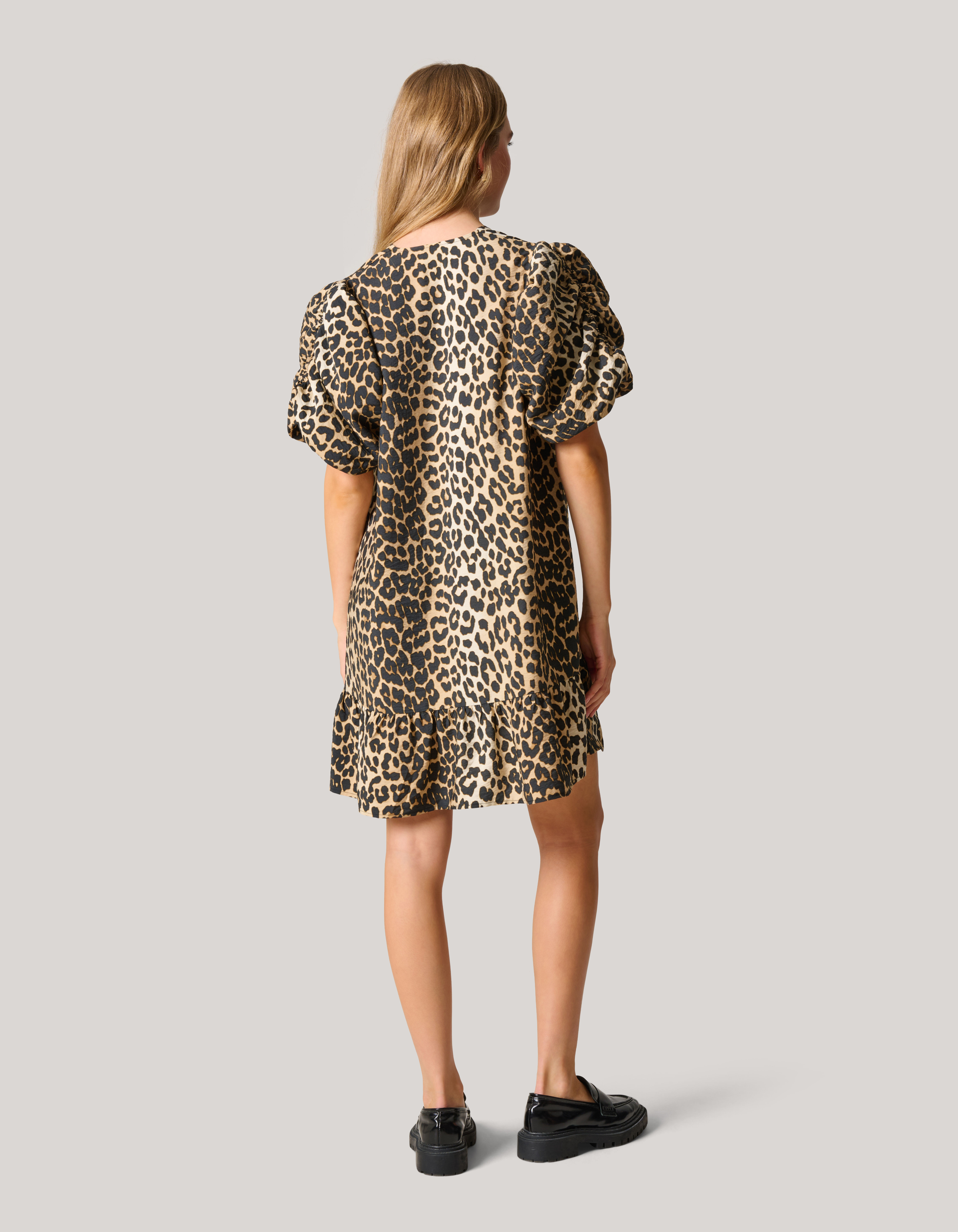 Leopard Pofmouwen Mini Jurk SHOEBY WOMEN